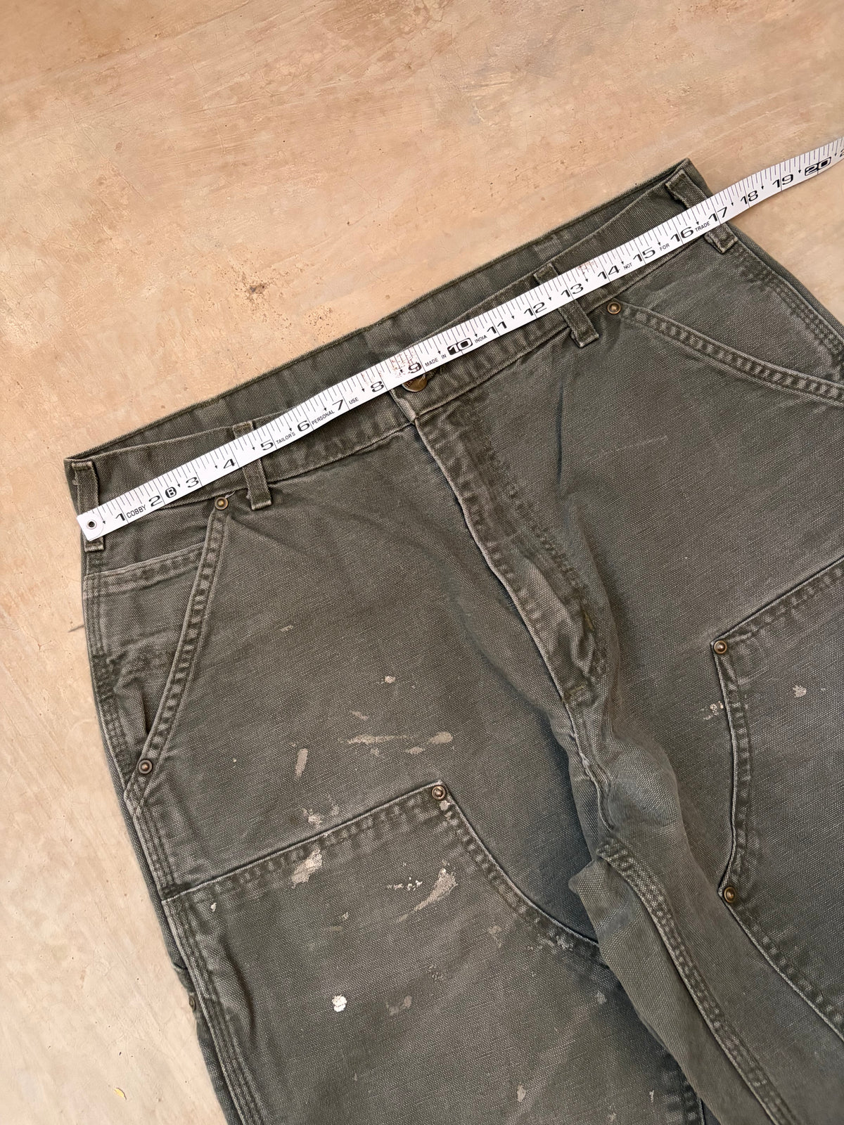 Vintage Painted & Faded Carhartt Double Knee Mos 34