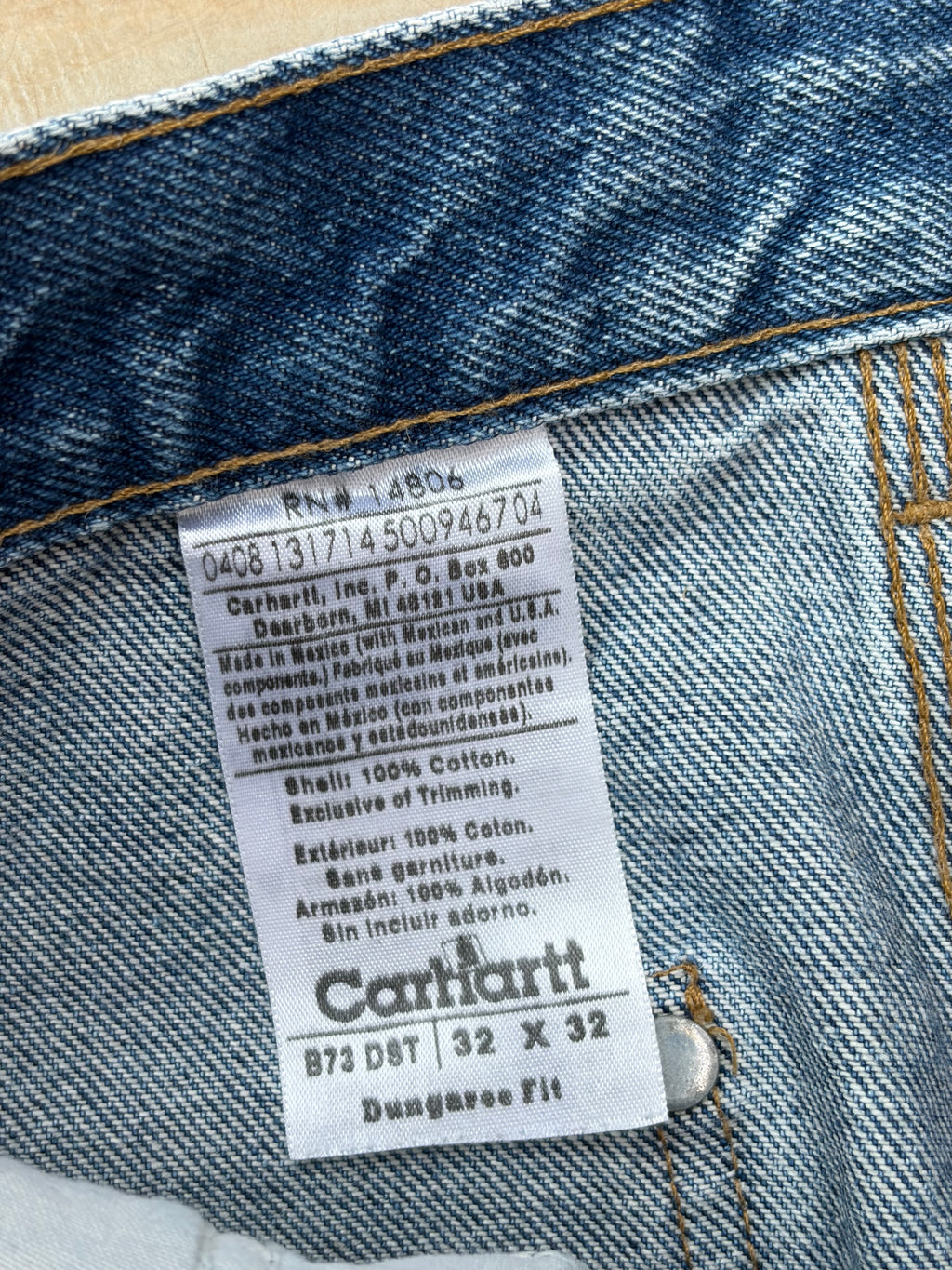Vintage 00s Carhartt Double Knee Denim Distressed Panel 32