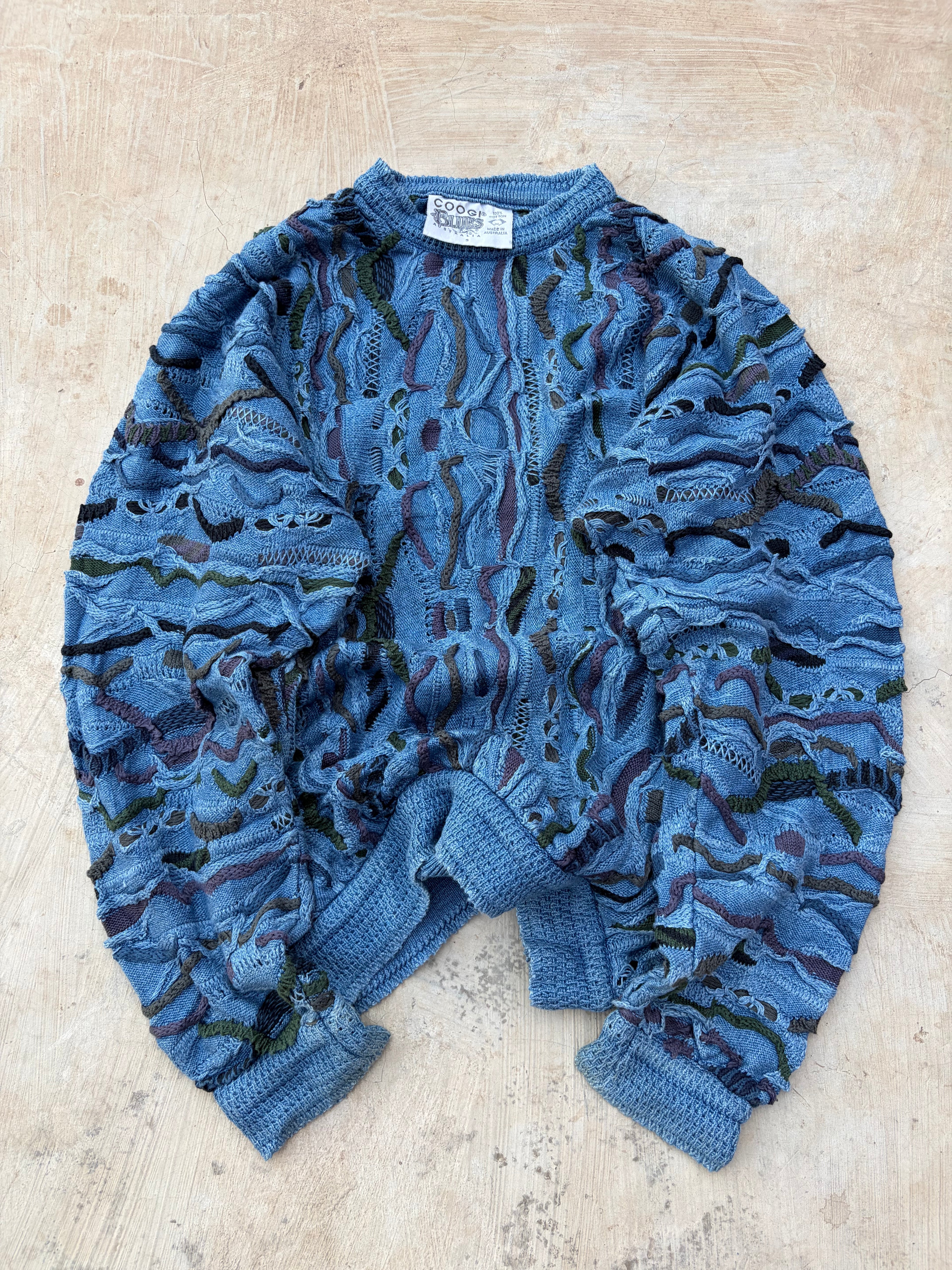 Vintage COOGI Blues 3D Textured Knit Sweater L