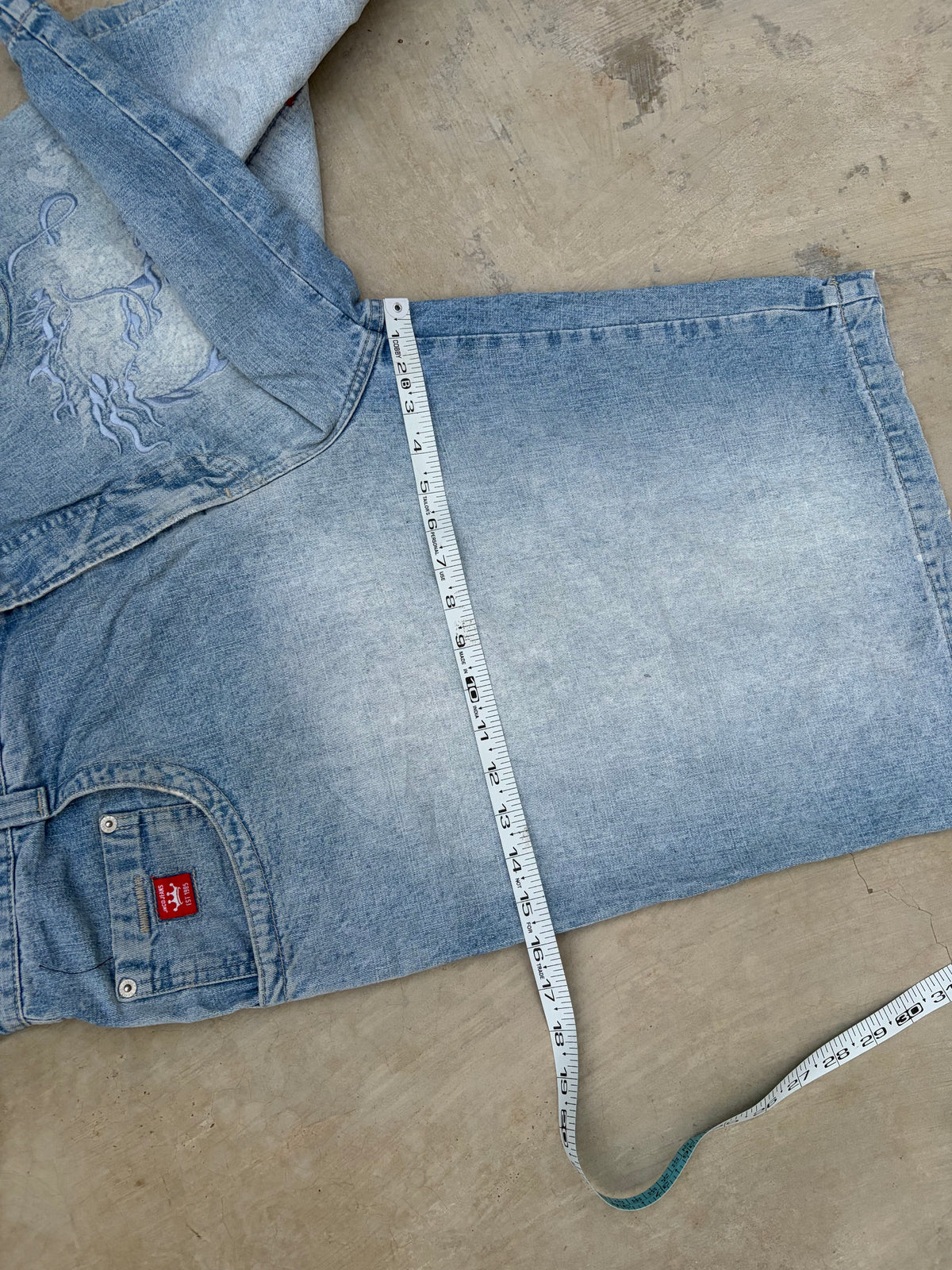 Rare Vintage JNCO Dragon Embroidered Denim Jorts – Y2K Grail 36