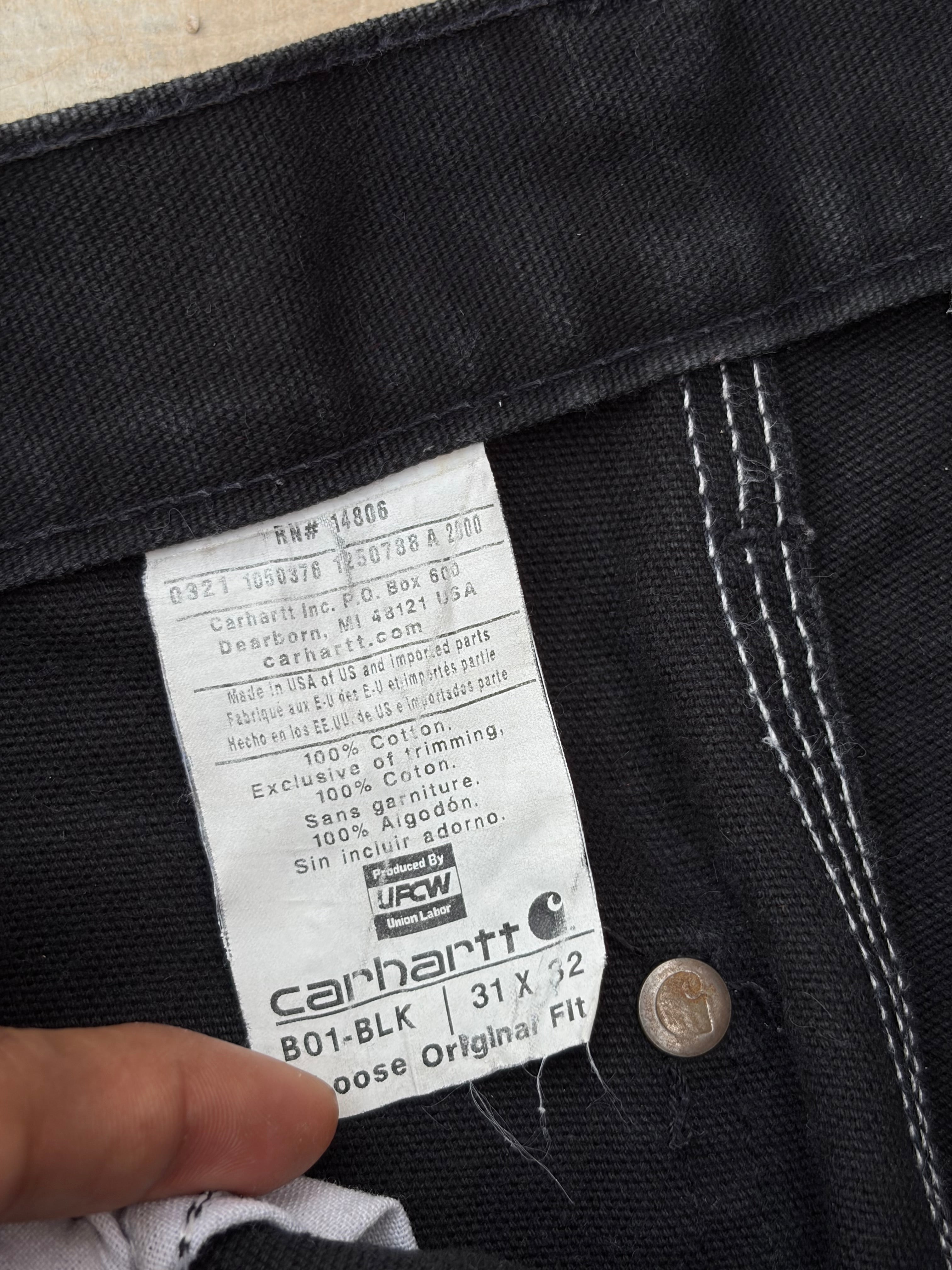 Vintage 00s Carhartt Double Knee Pant Black Faded 31