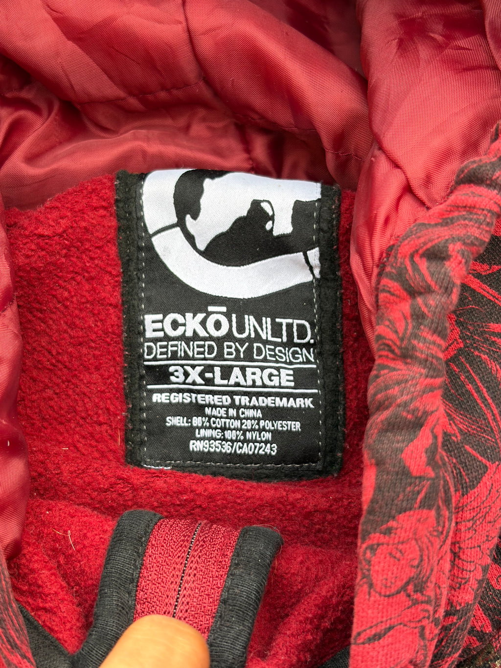 Vintage 00s Ecko UNLTD Zip Hoodie 3XL Oversized