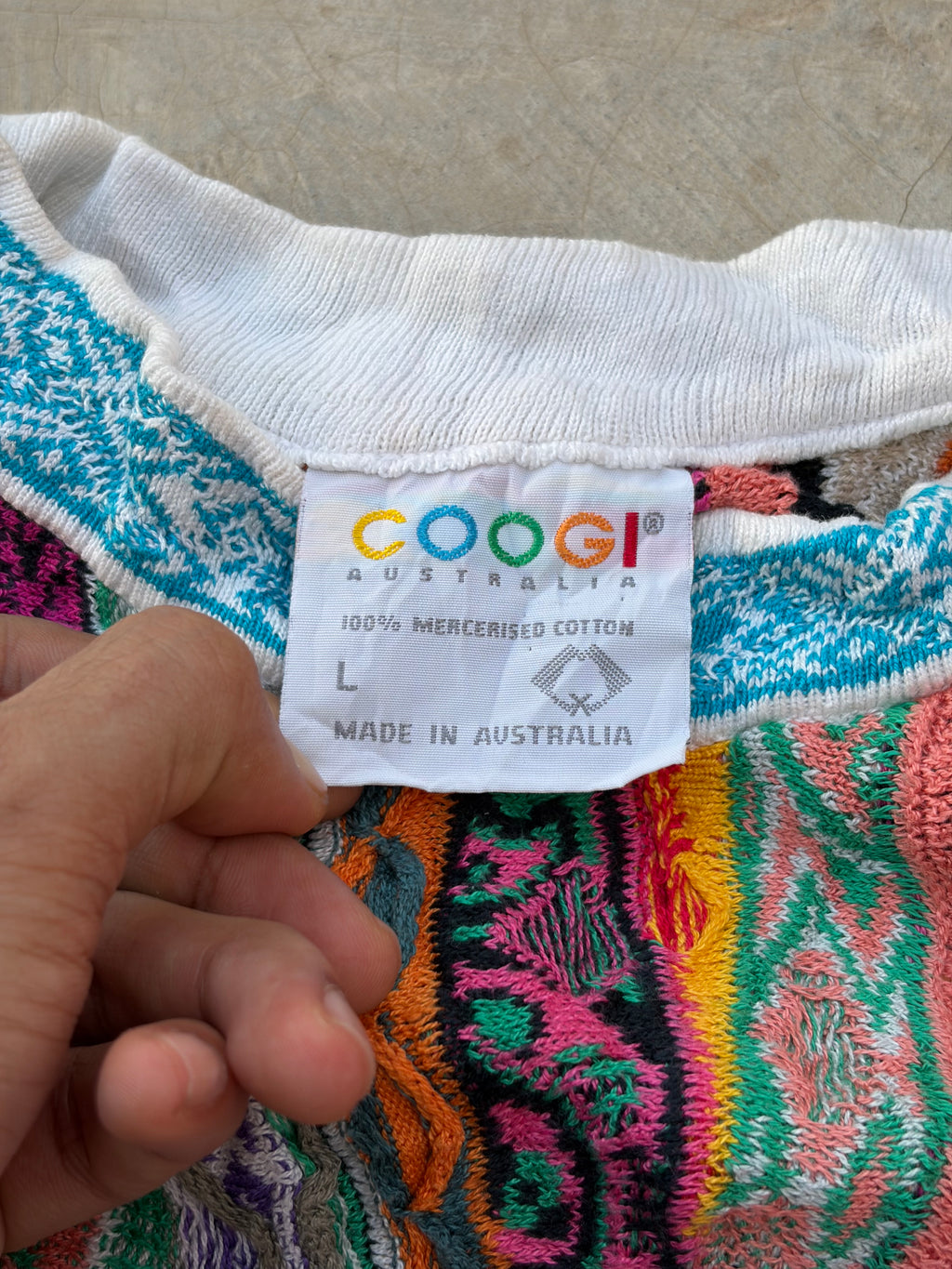 Vintage 90s COOGI Australia 3D Textured Knit Sweater L