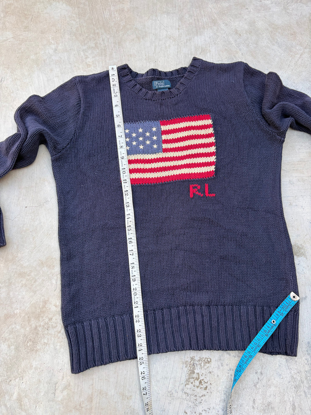 Vintage Polo Ralph Lauren USA Flag Sweater S