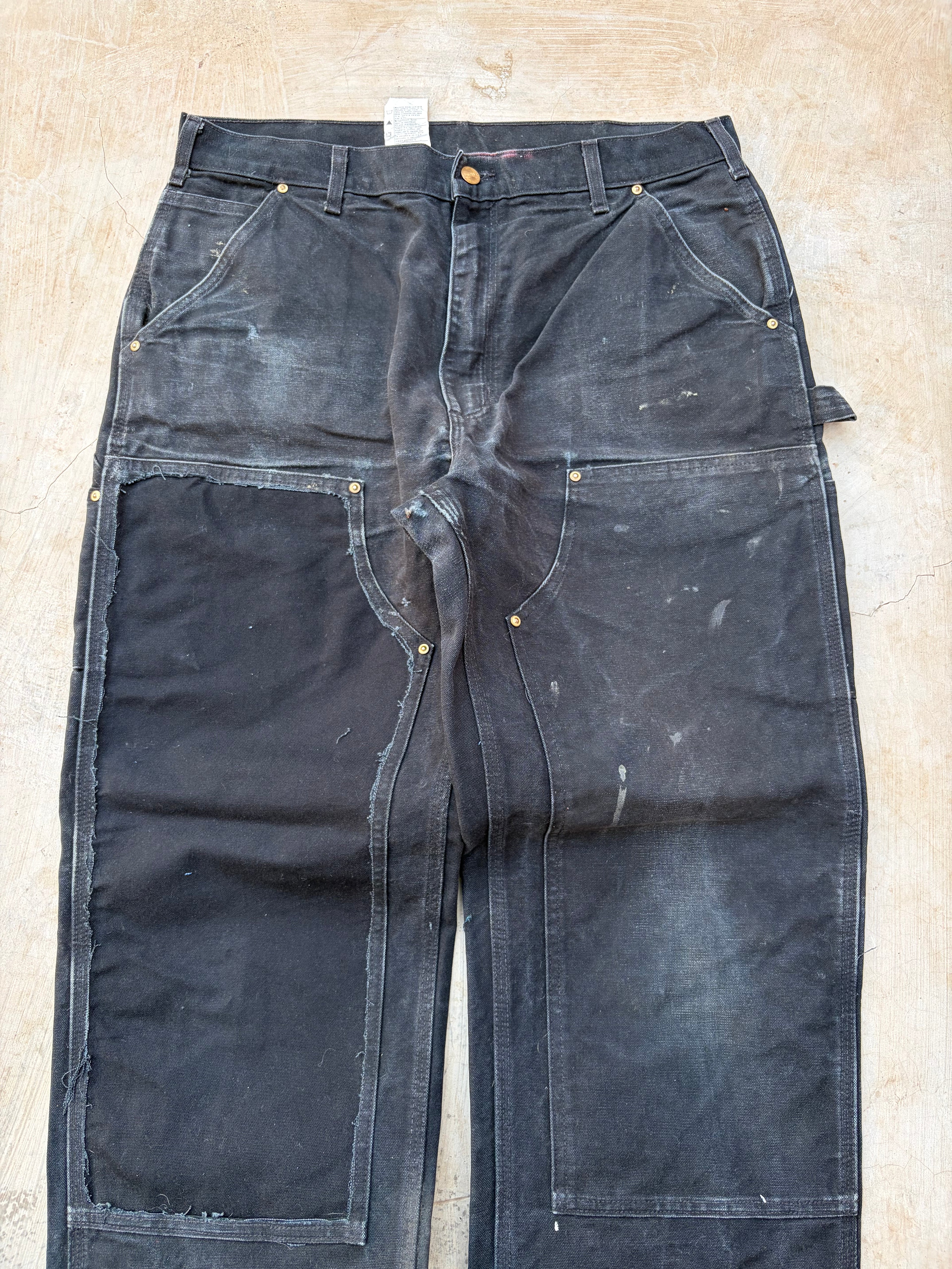 Vintage 00s Carhartt Double Knee Pant Black Faded 36
