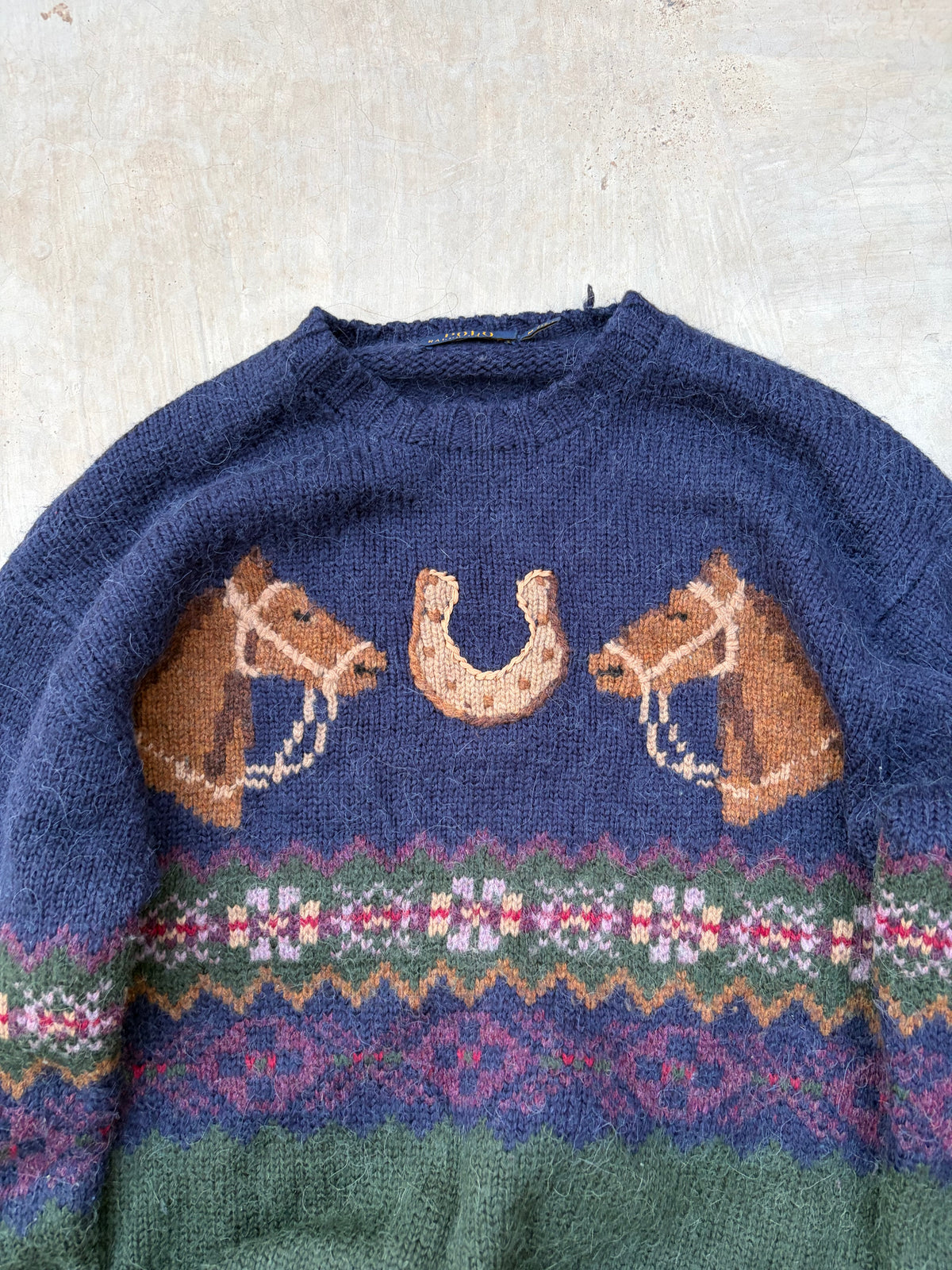 Vintage Polo Ralph Lauren Equestrian Sweater – Horse & Horseshoe Knit S/M