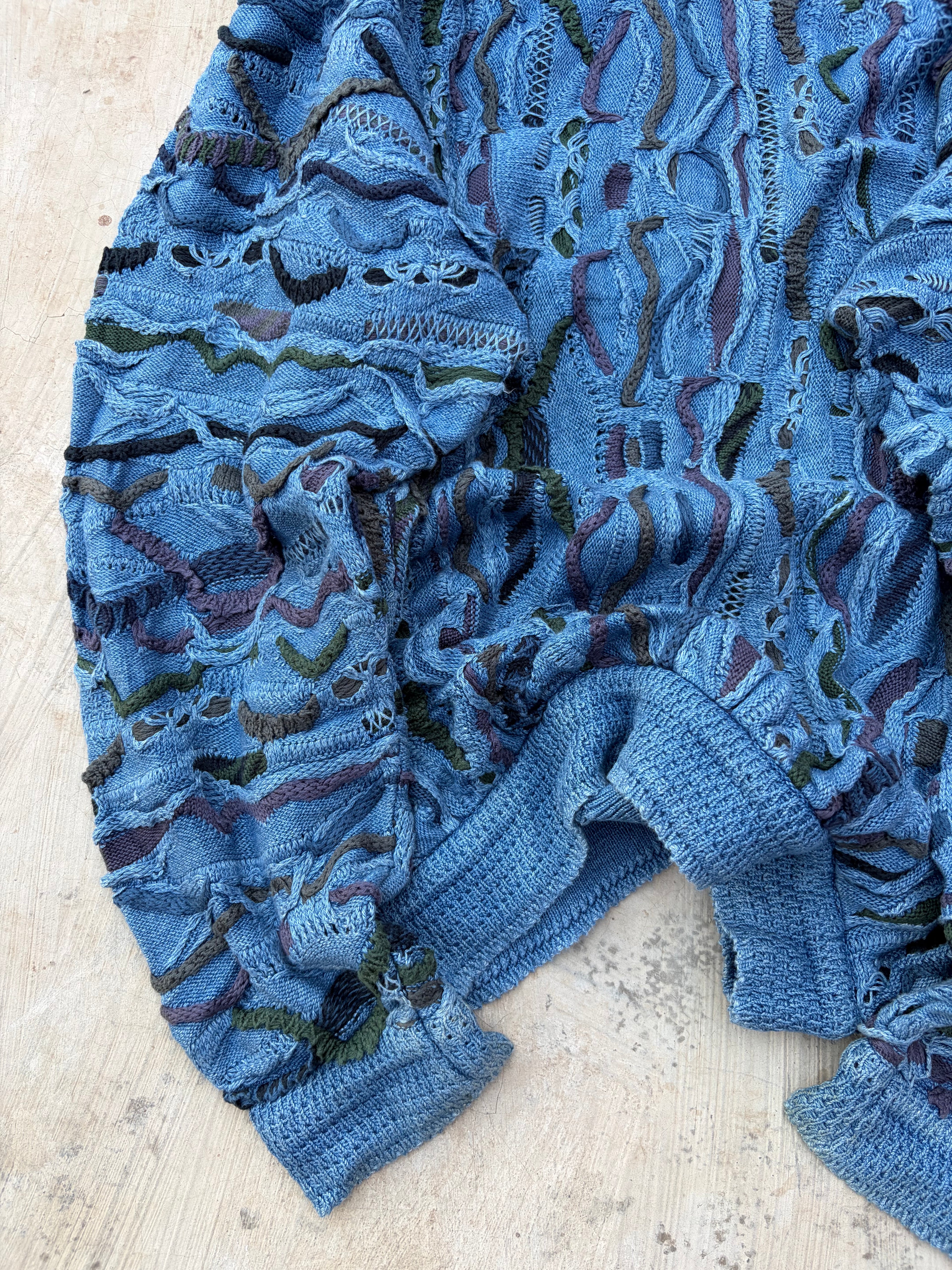 Vintage COOGI Blues 3D Textured Knit Sweater L