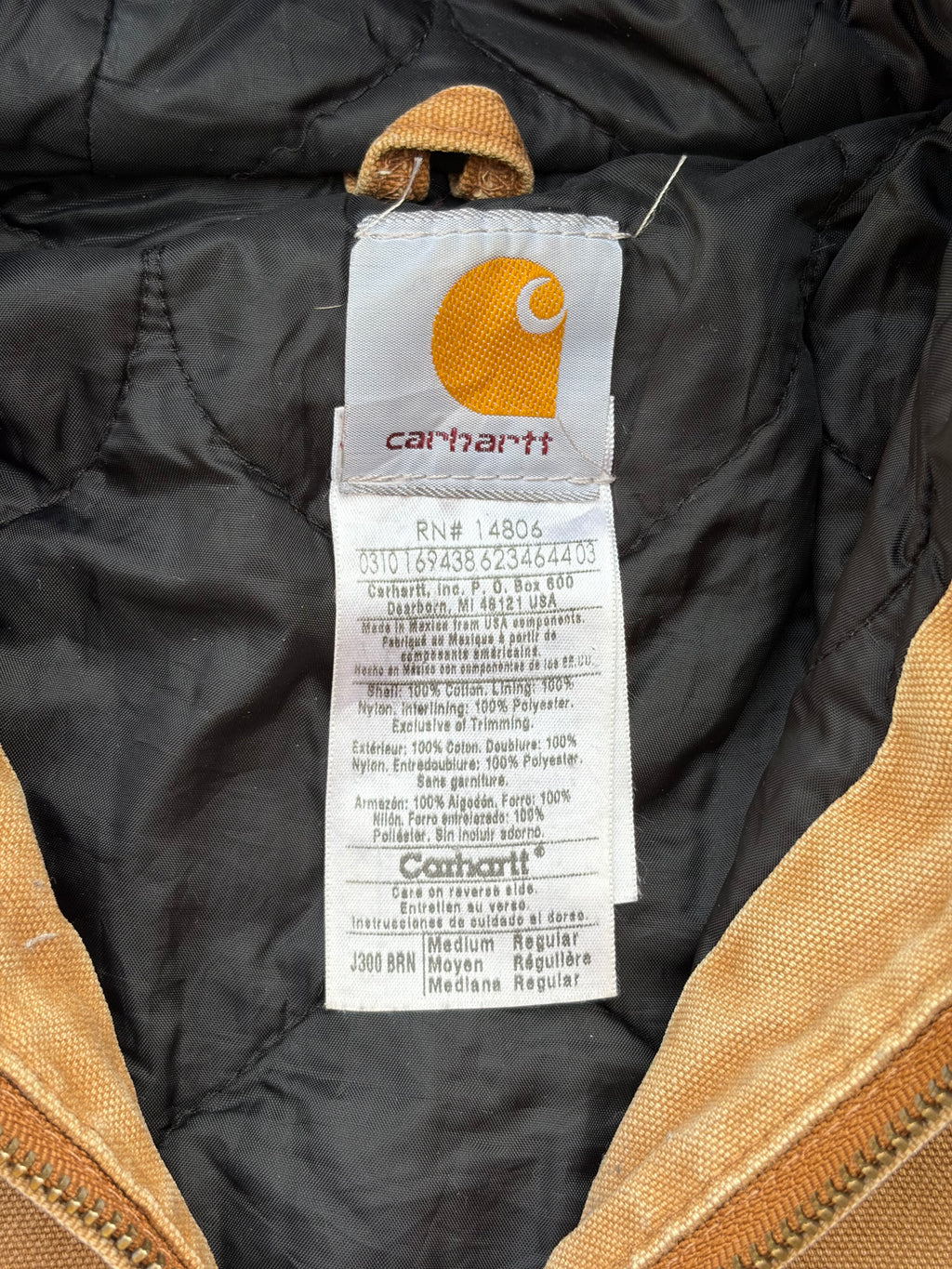 Vintage 00s Carhartt Active Jacket J300 BRN