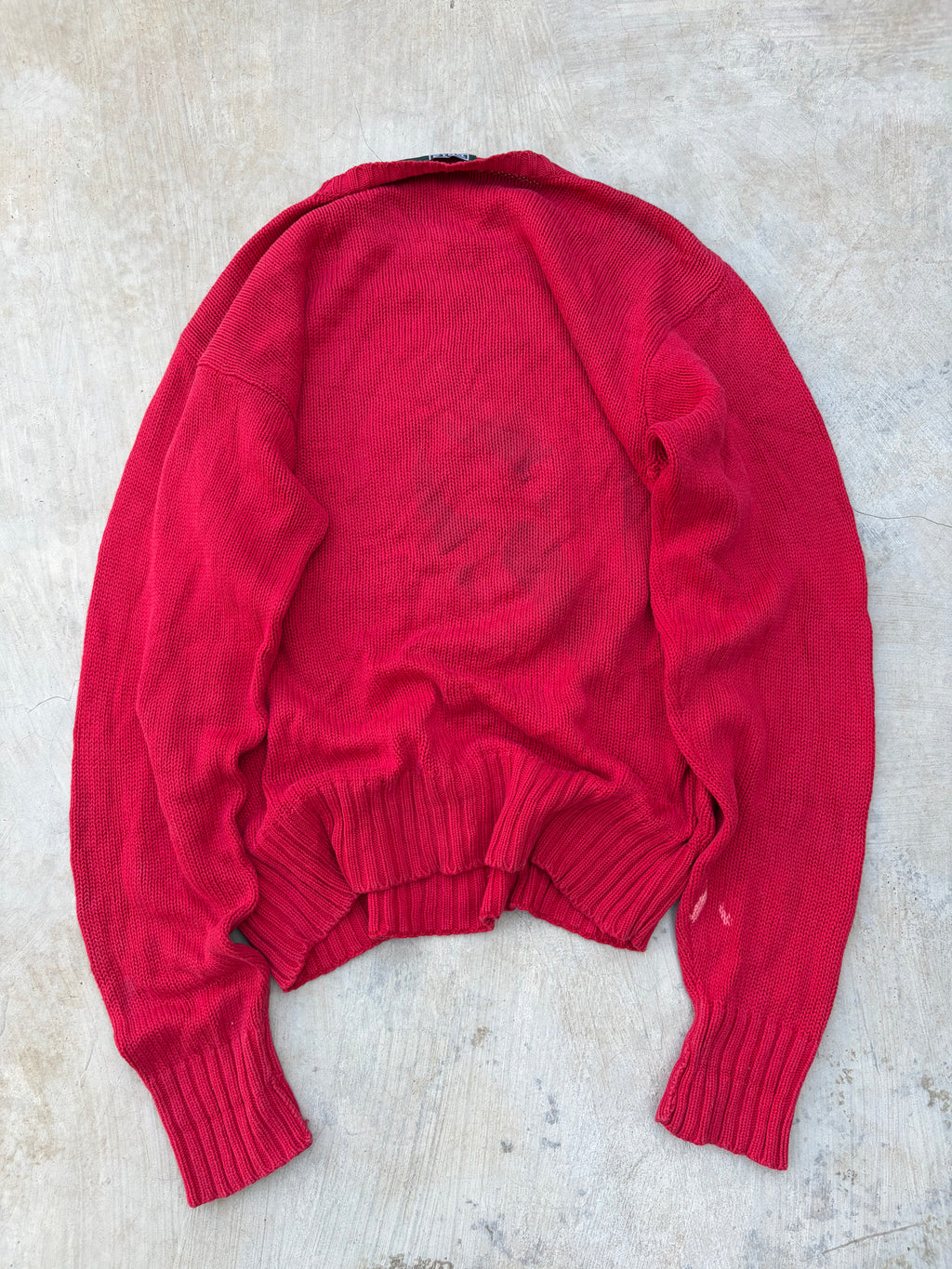 Rare 90s Polo Ralph Lauren Polo Bear USA Flag Sweater S/M