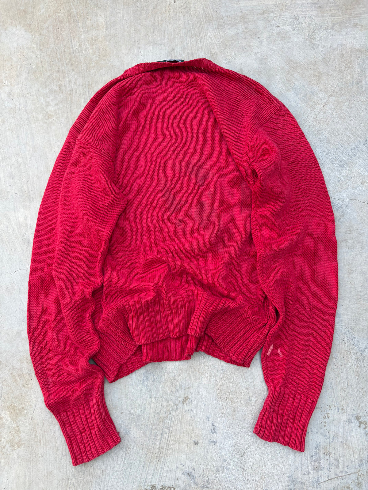 Rare 90s Polo Ralph Lauren Polo Bear USA Flag Sweater S/M