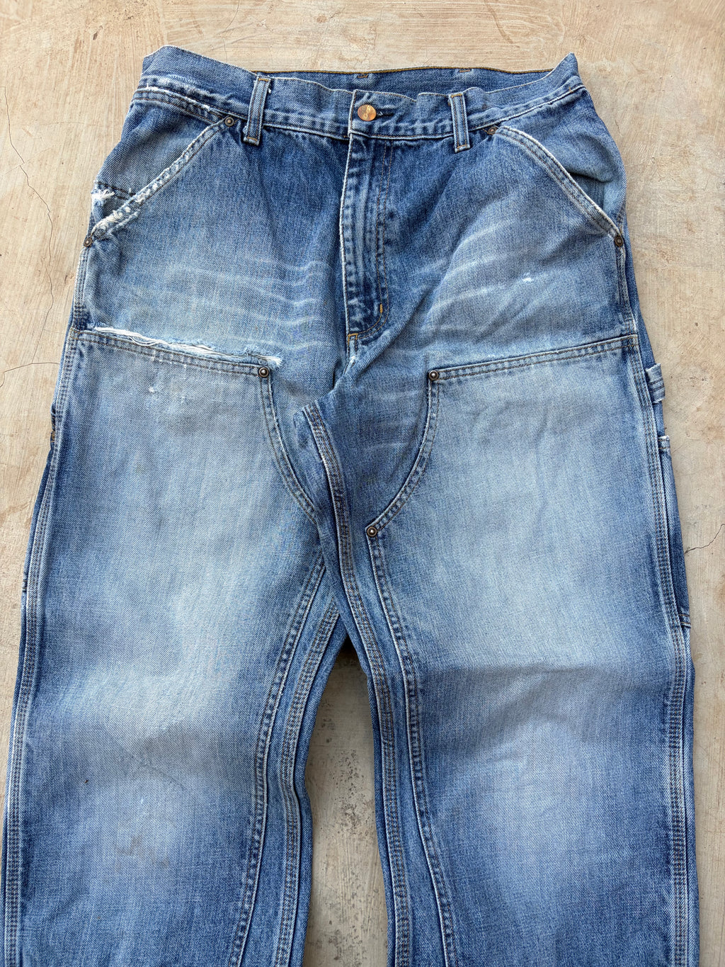 Vintage Carhartt Double Knee Carpenter Jeans Distressed Workwear Rare 32
