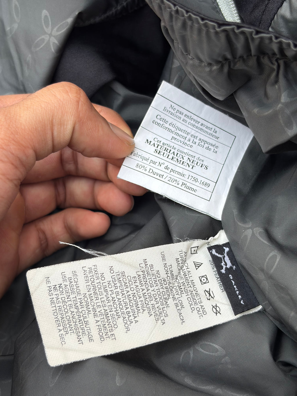 00s Oakley Down Blue Geometric Pattern Magnetic Closure Tech Jacket S/M