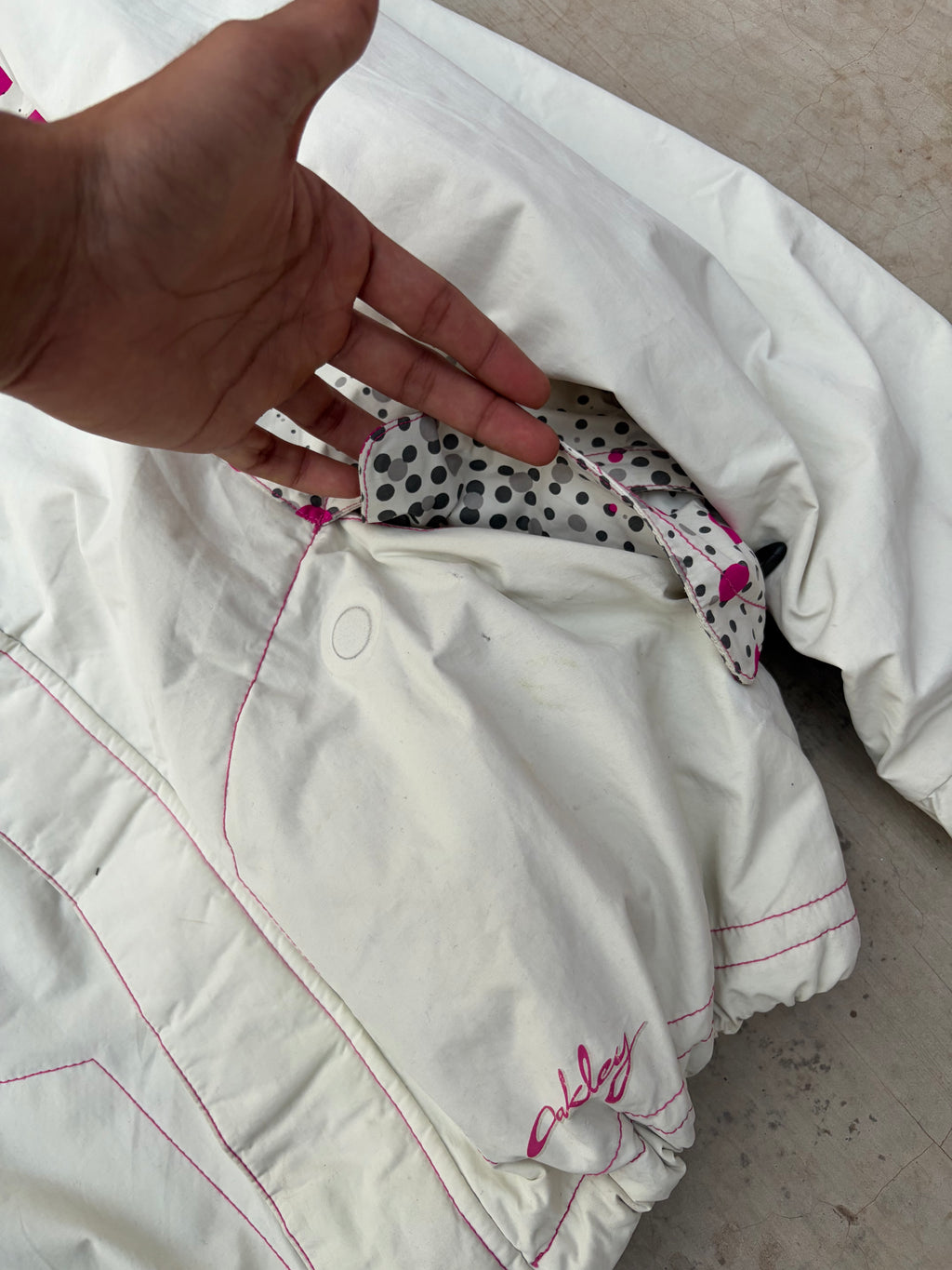 Vintage 00s Oakley Road Fuel Snow Insulated Jacket Polka Dot Panel M