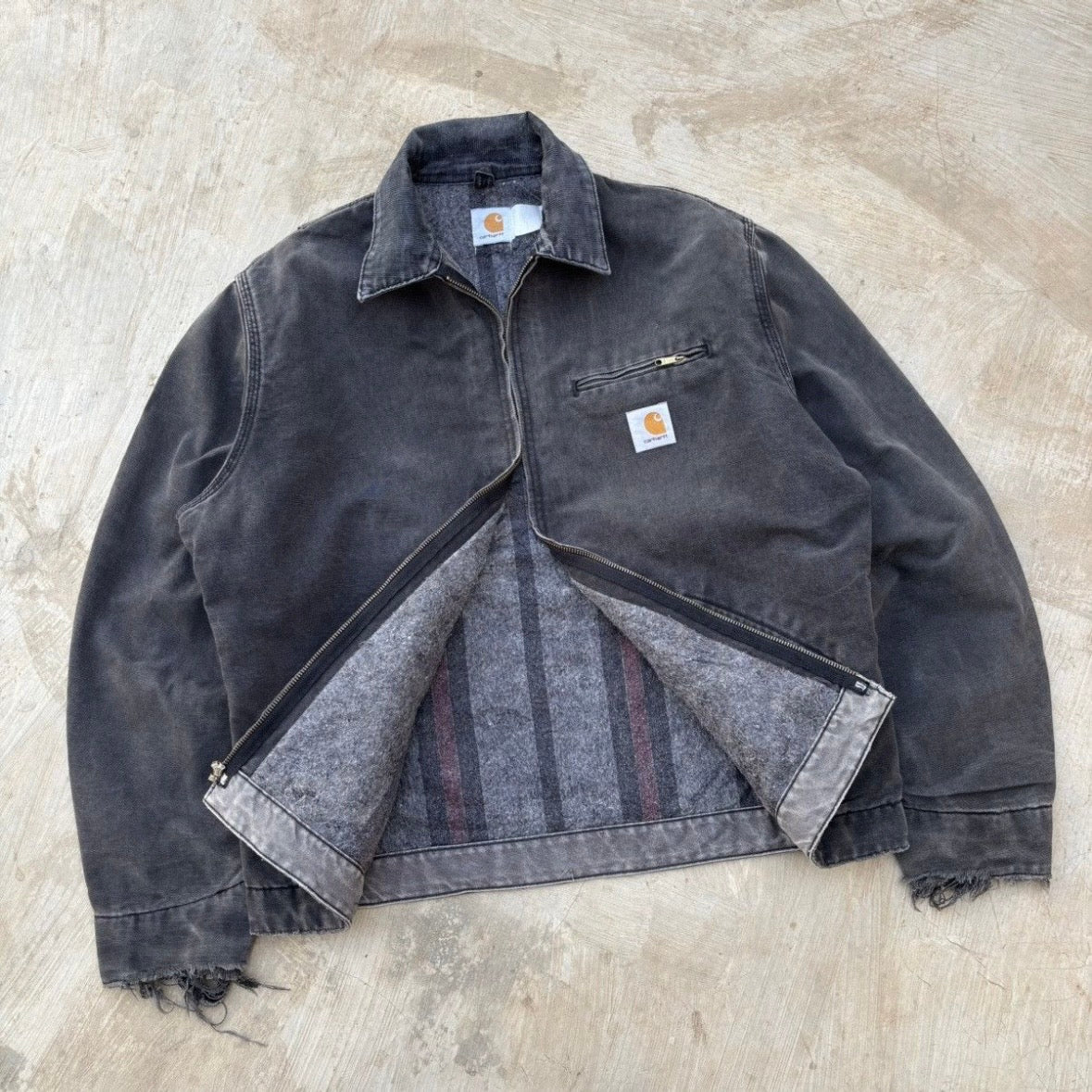Vintage 90s Faded Carhartt Detroit Jacket L