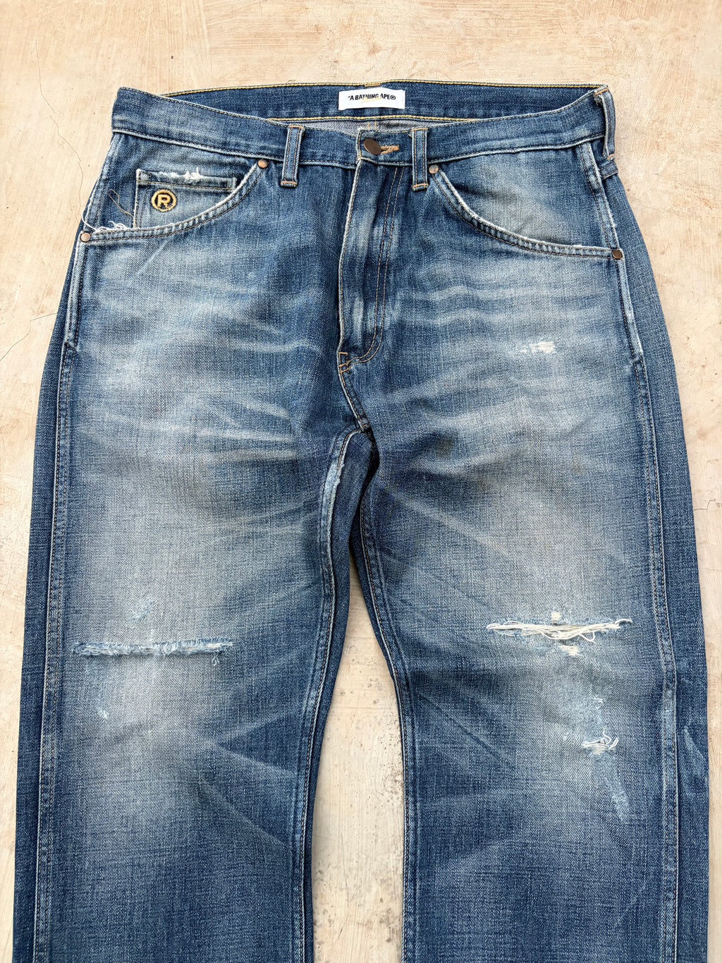 Vintage 00s Bape Nigo ASNKA Spellout Denim Jeans 34