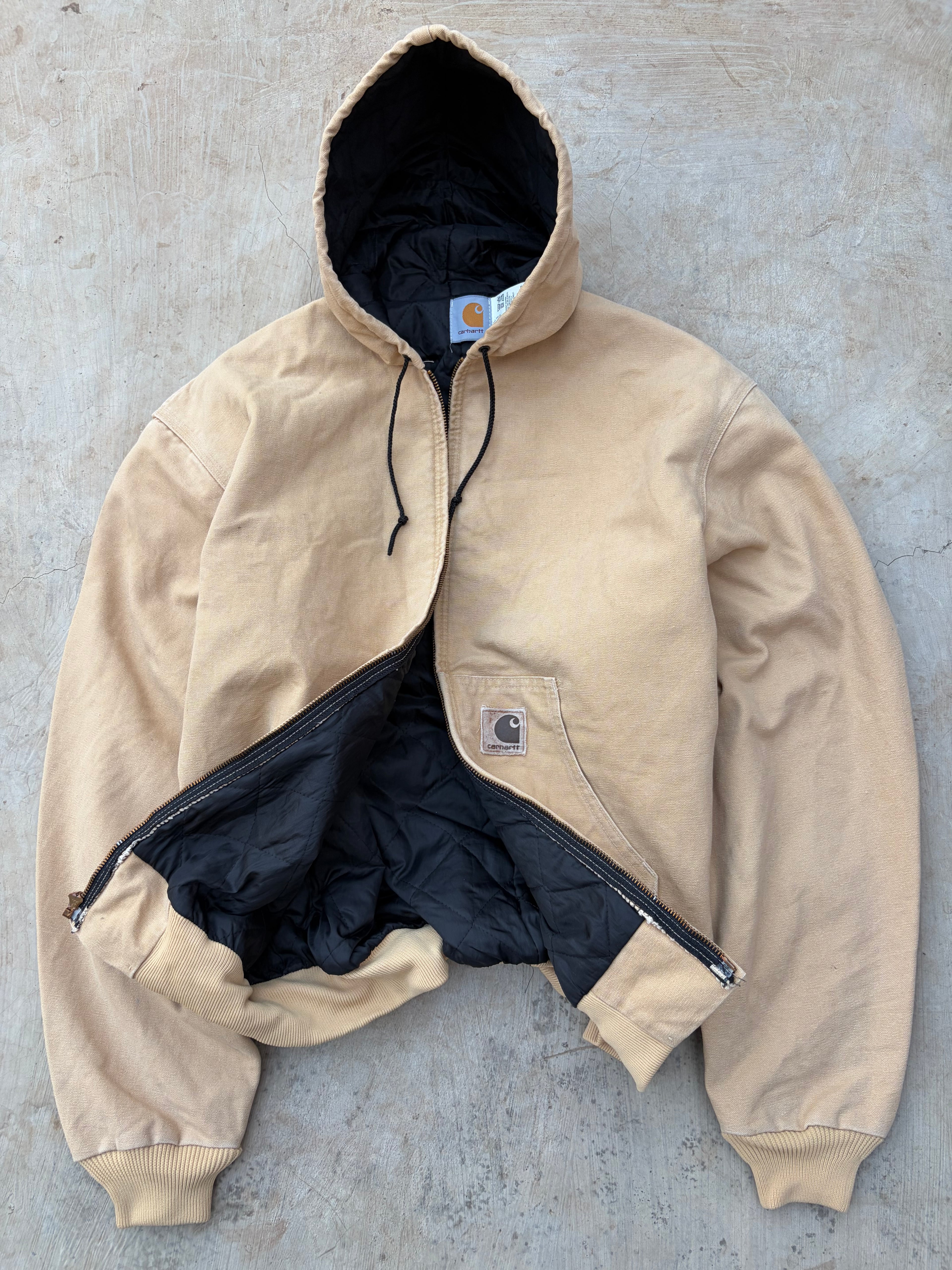 Vintage 90s Carhartt J06 WET Active Jacket Tan 1998 Rare XL