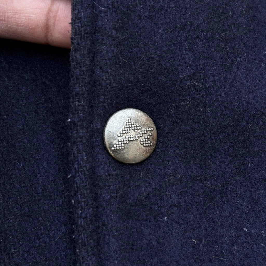 Vintage 70s Avirex Leather Sleeves Wool Jacket XL