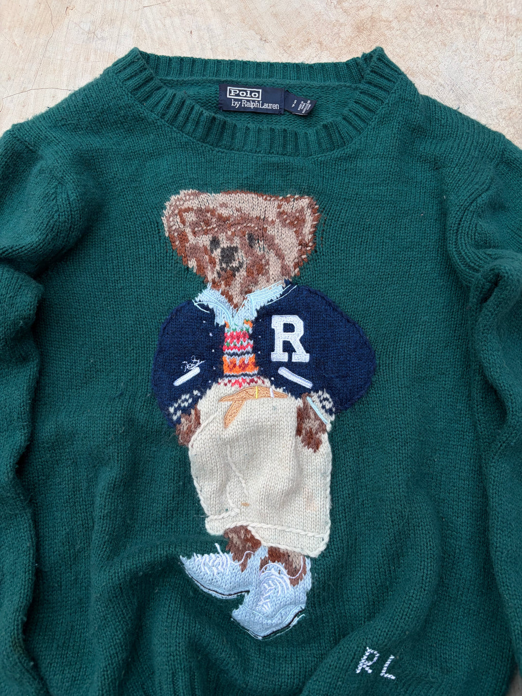 Vintage 00s Polo Ralph Lauren Bear Knit Sweater S