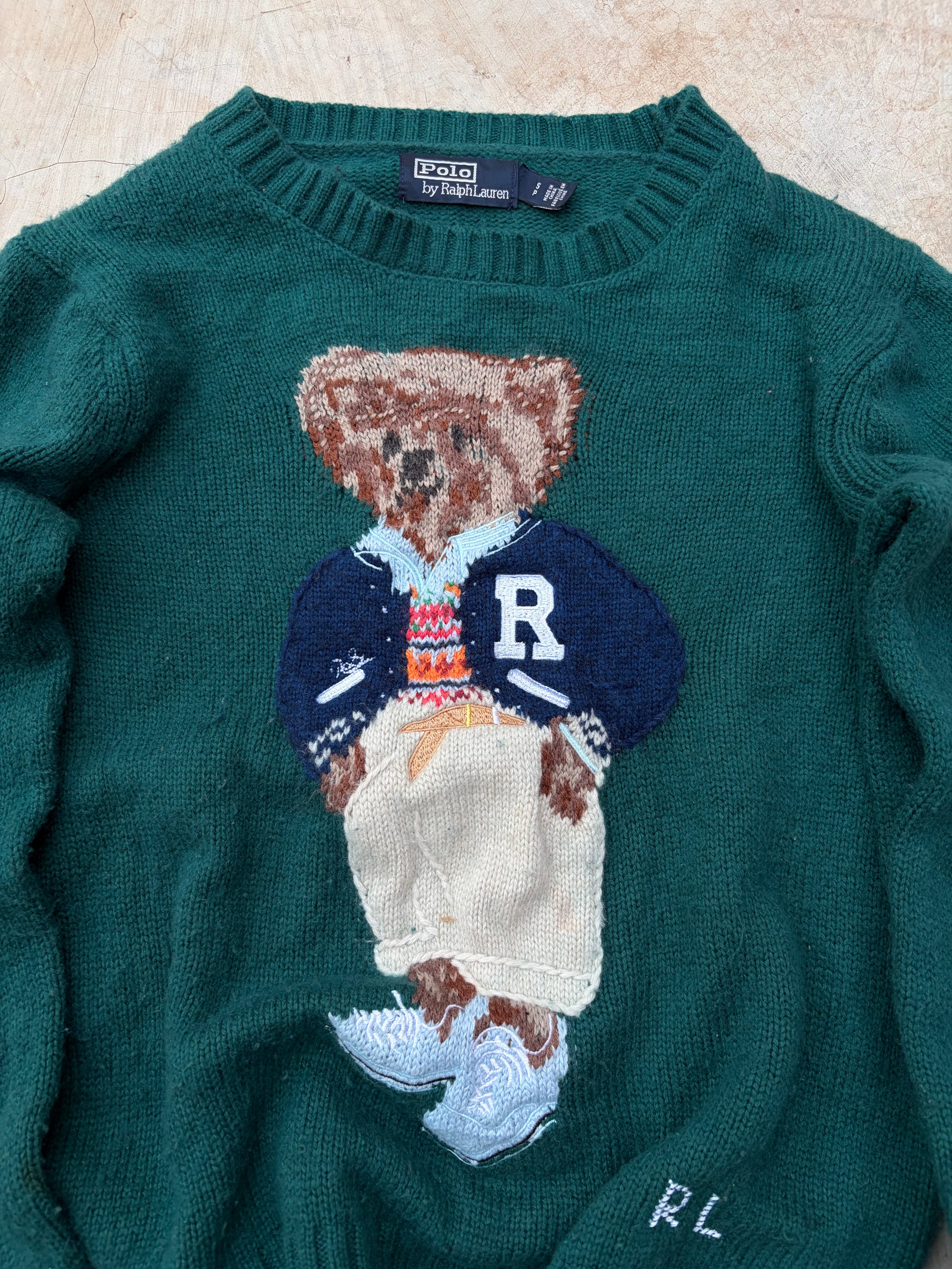 Vintage 00s Polo Ralph Lauren Bear Knit Sweater S