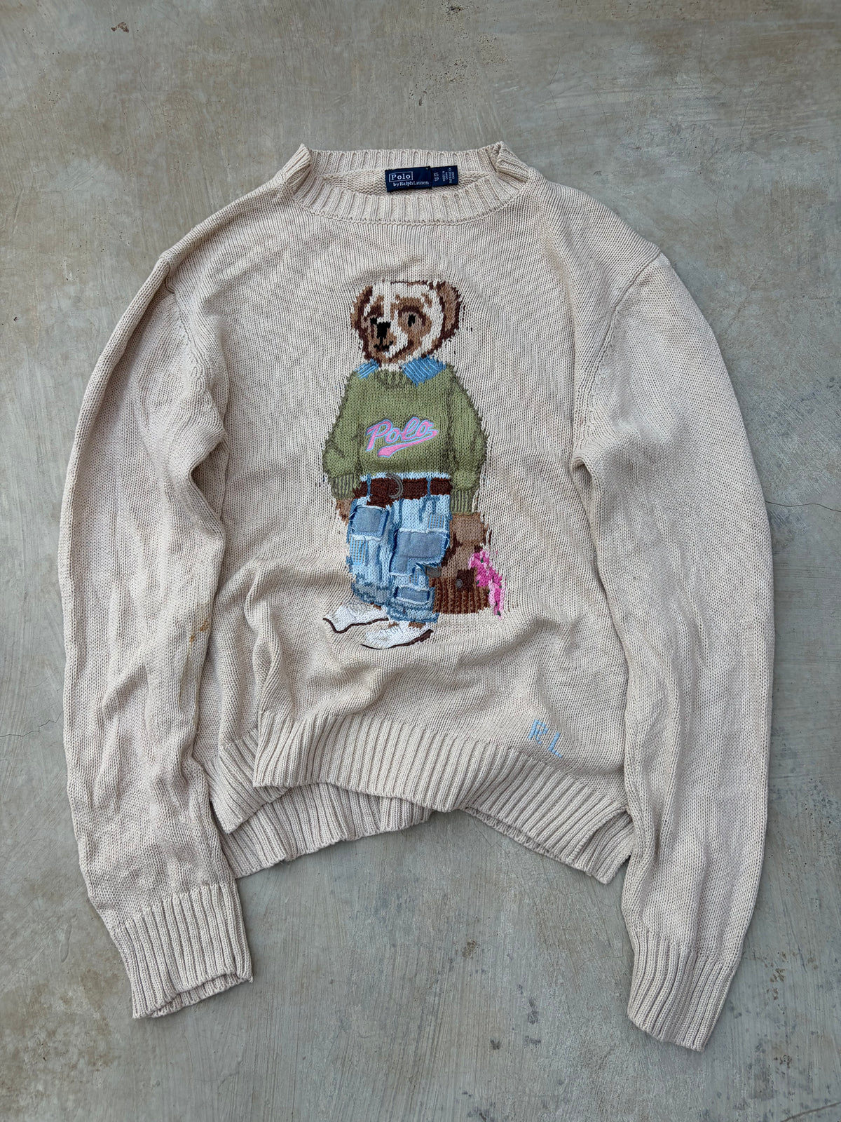 Rare Vintage Polo Ralph Lauren Bear Sweater M
