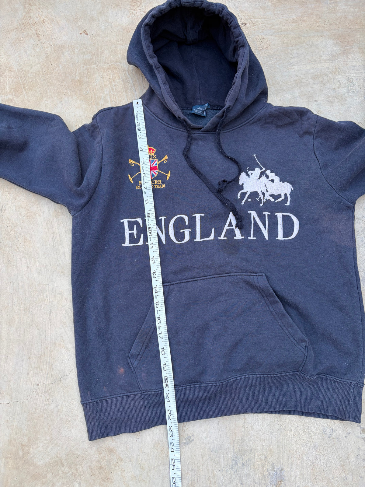 Vintage Polo Ralph Lauren England Hoodie – Polo horse Equestrian Graphic S/M
