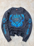 Vintage 00s Harley Davidson Blue Flame Longsleeve Tee L