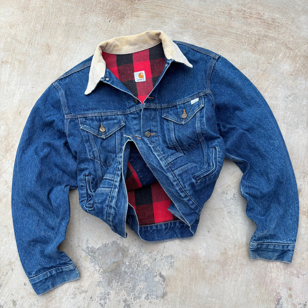Vintage 80s 1989 100th ANNIVERSARY Carhartt Denim Flannel Trucker M/L