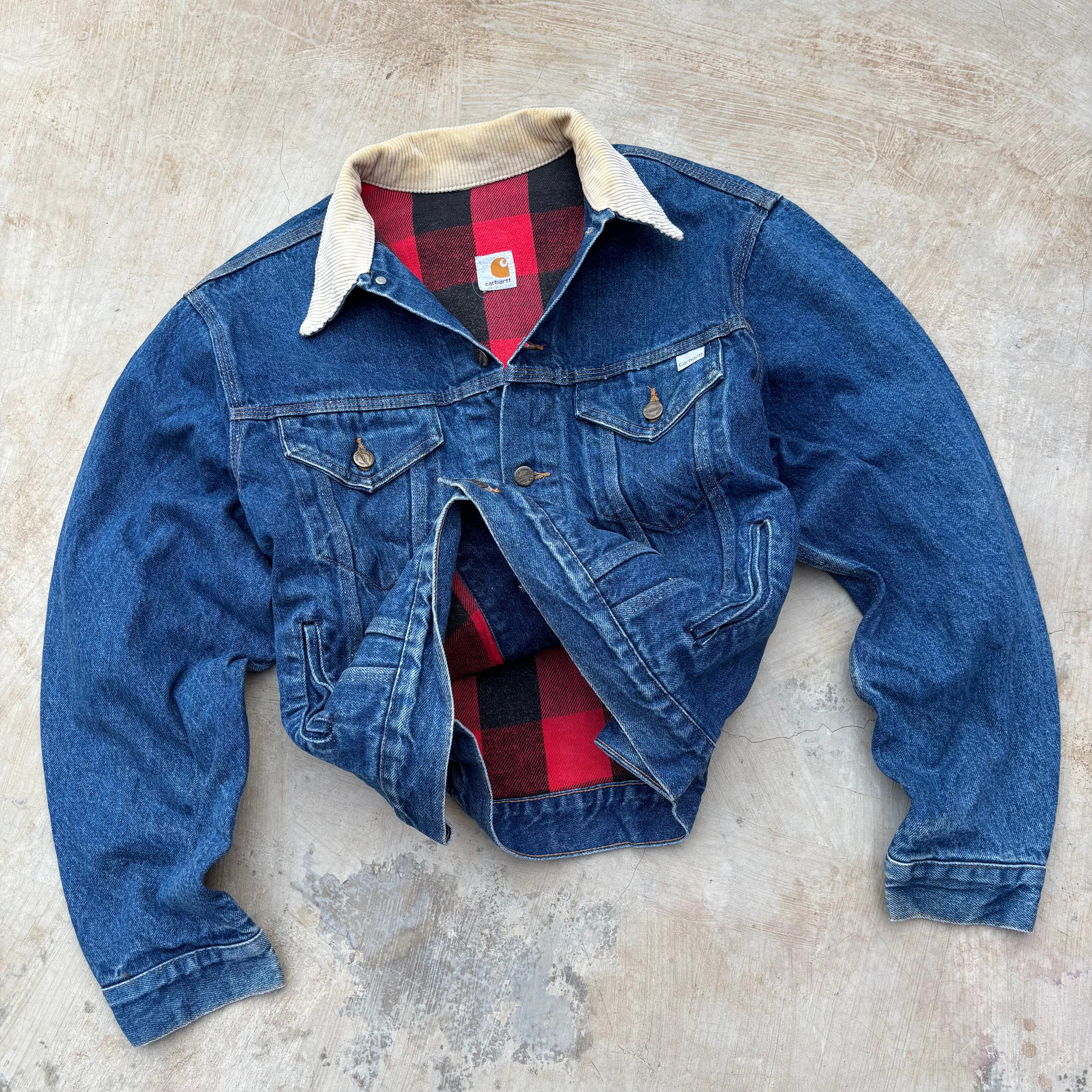 Vintage 80s 1989 100th ANNIVERSARY Carhartt Denim Flannel Trucker M/L