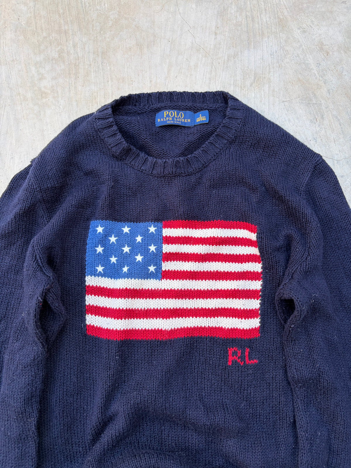 Vintage Polo Ralph Lauren American Flag Sweater – Made in USA M
