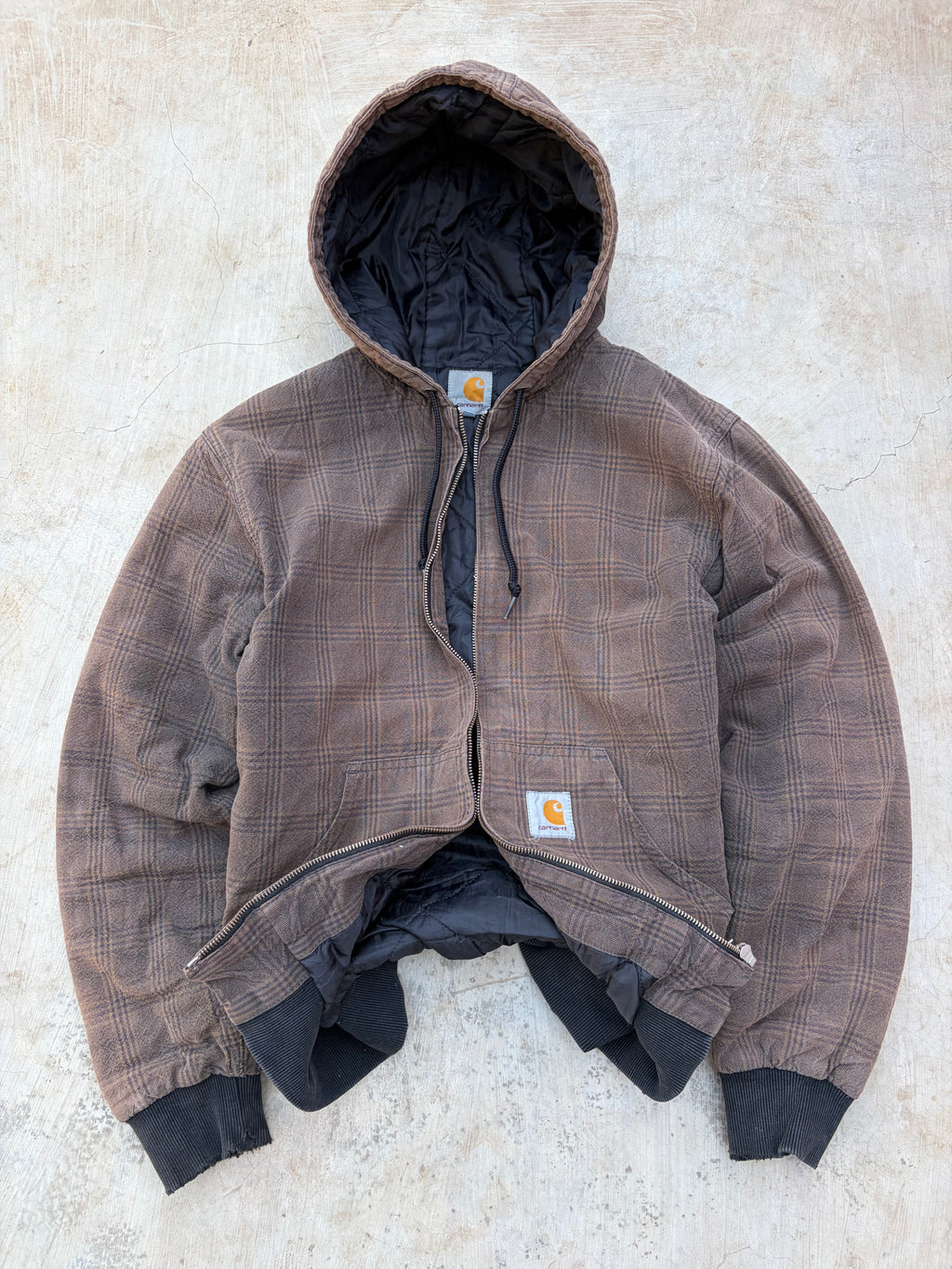 Vintage 00s Sunfaded Carhartt Plaid Active Jacket M