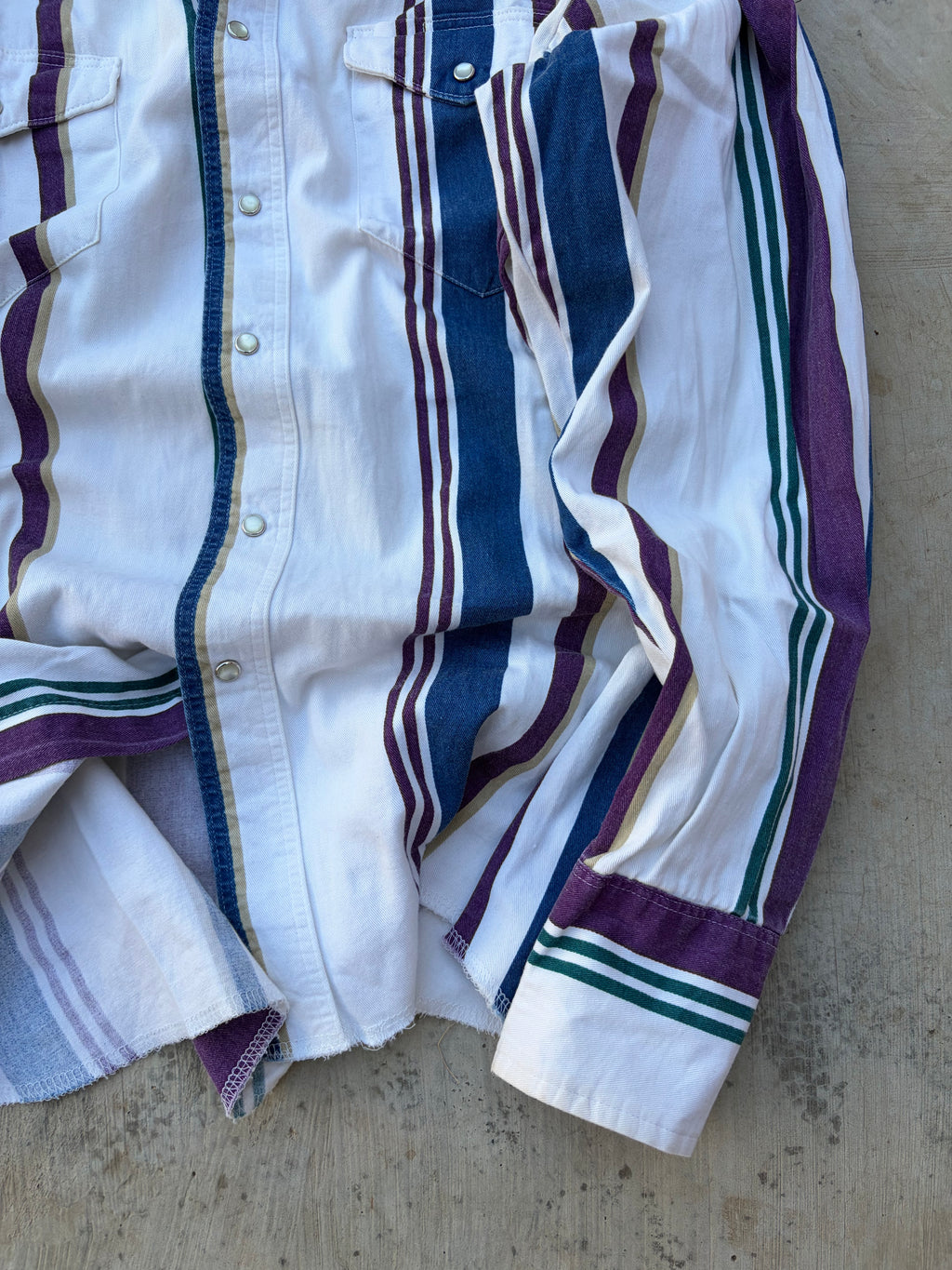 Vintage 90s Wrangler Brushpopper Western Pearl Snap Shirt M