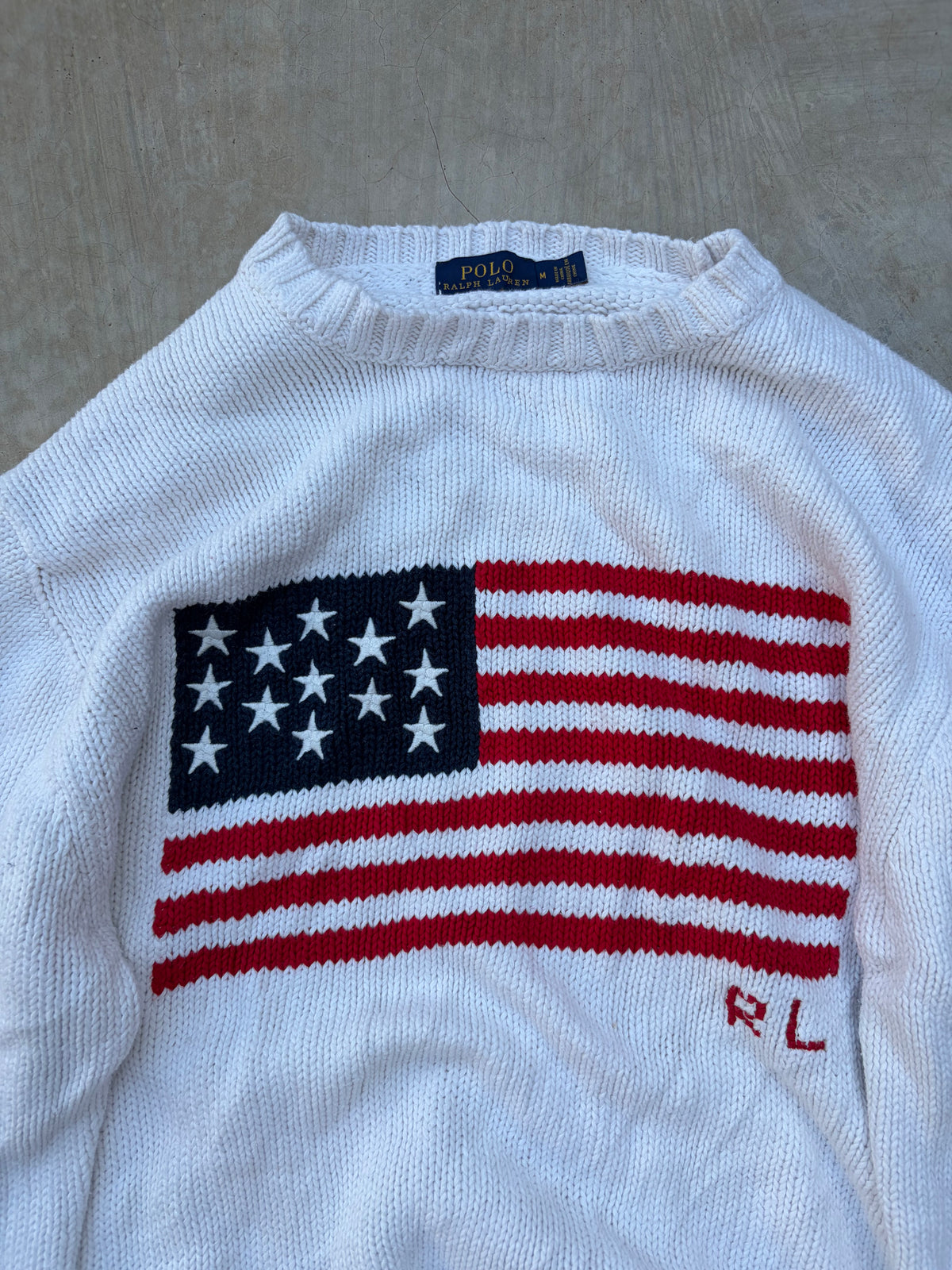 Vintage Polo Ralph Lauren USA Flag Sweater M