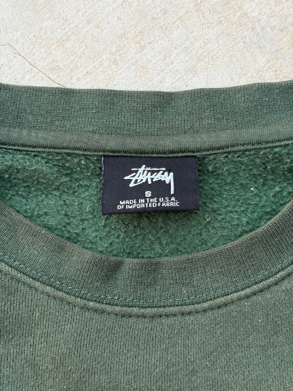 Vintage 00s Stussy Stock Logo Crewneck Sweatshirt M