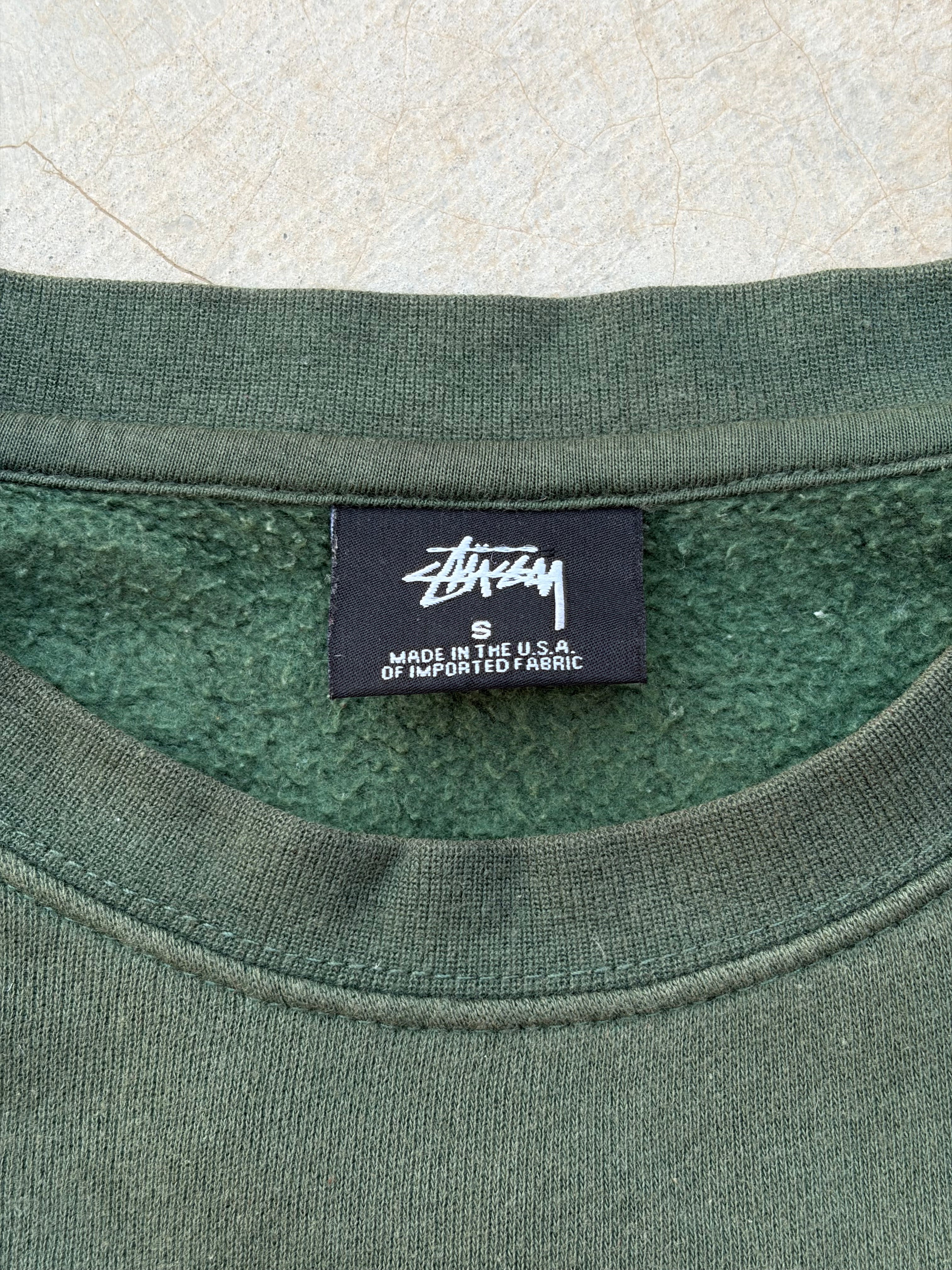 Vintage 00s Stussy Stock Logo Crewneck Sweatshirt M