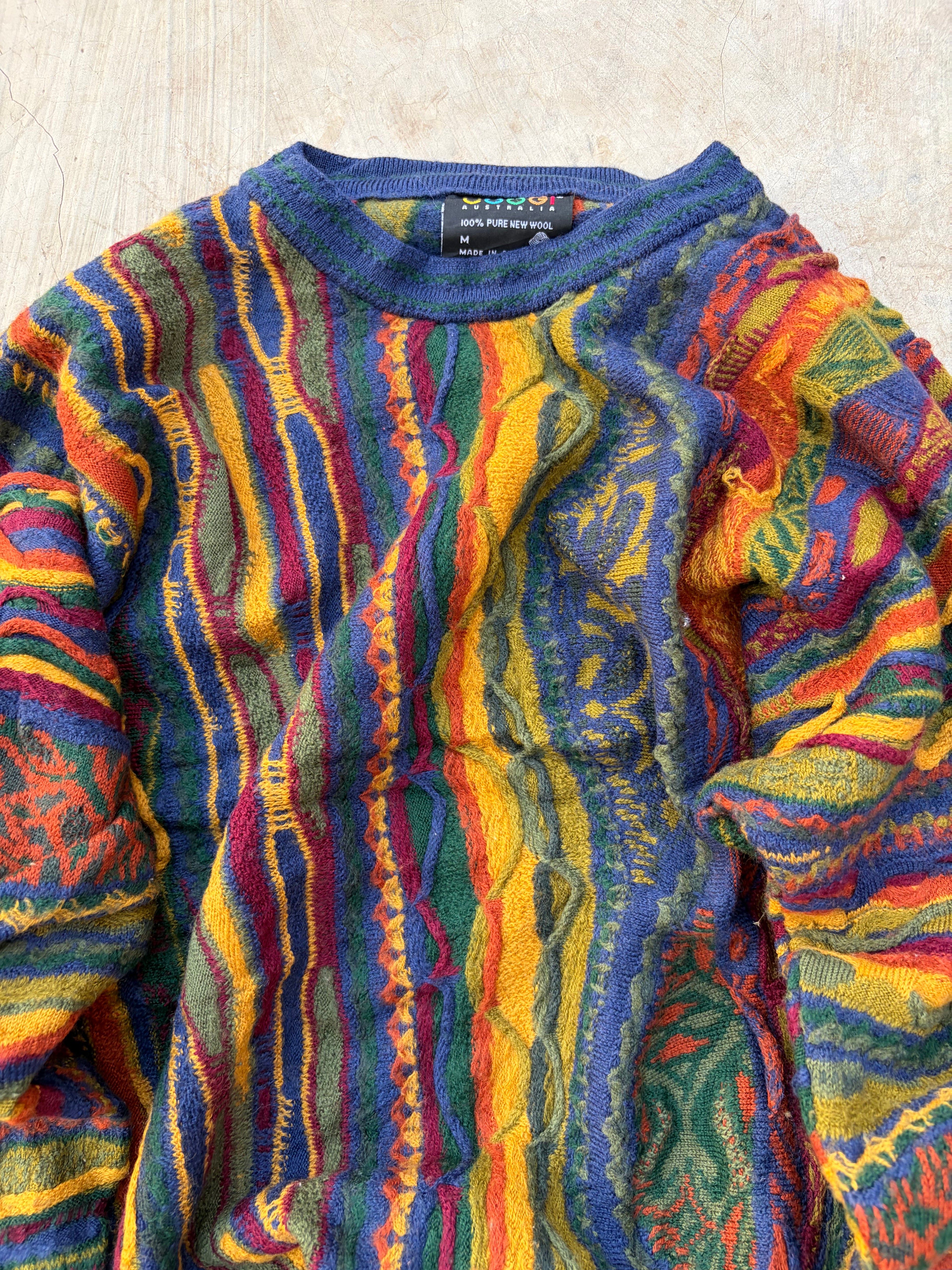 Vintage 90s COOGI Australia Pure New Wool Knit Sweater Size M