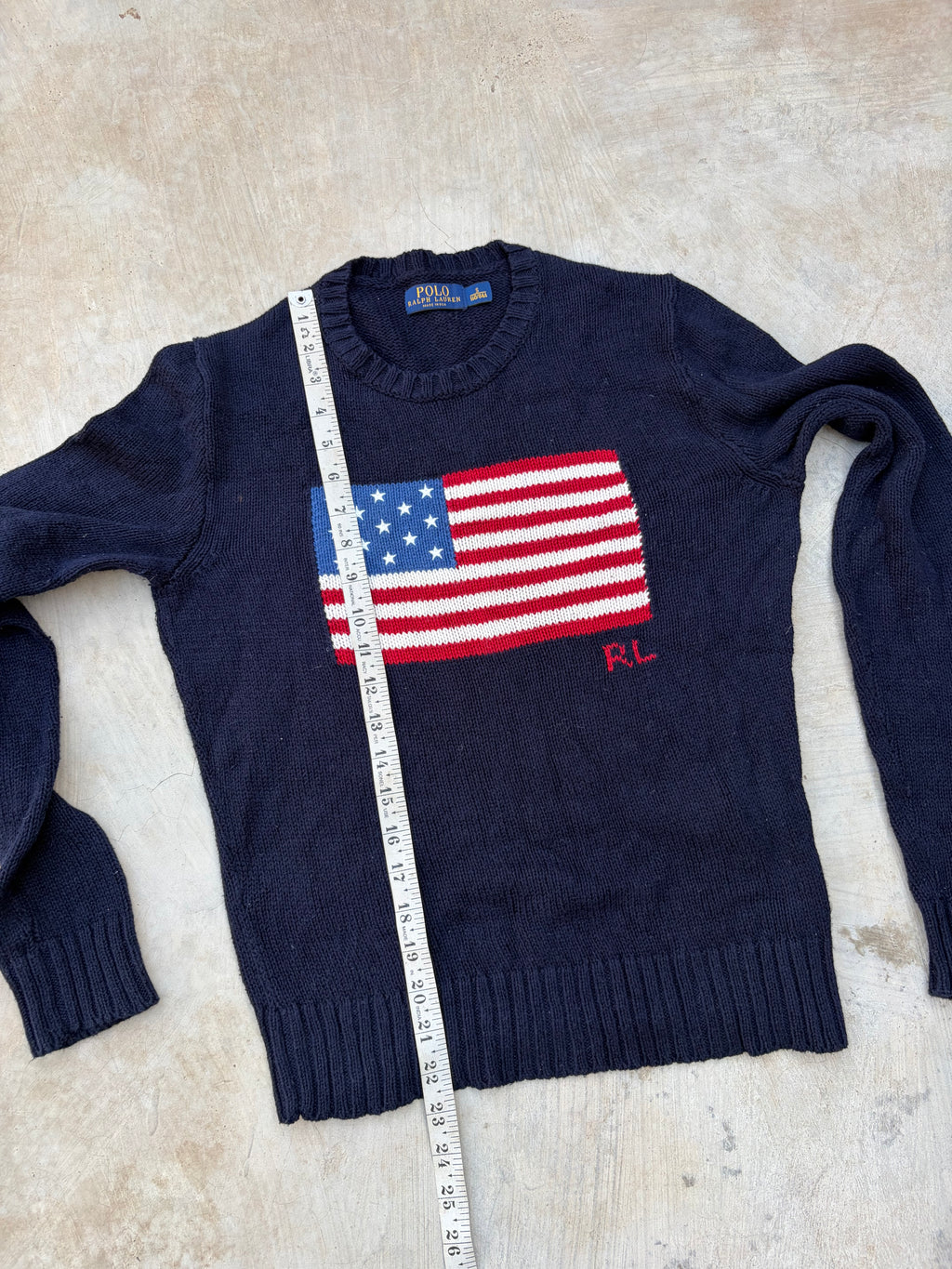 Vintage Polo Ralph Lauren American Flag Sweater – Made in USA M