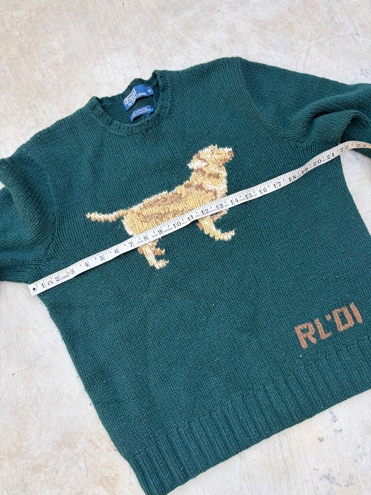 2001 Polo Ralph Lauren Dog Knit Sweater S/M