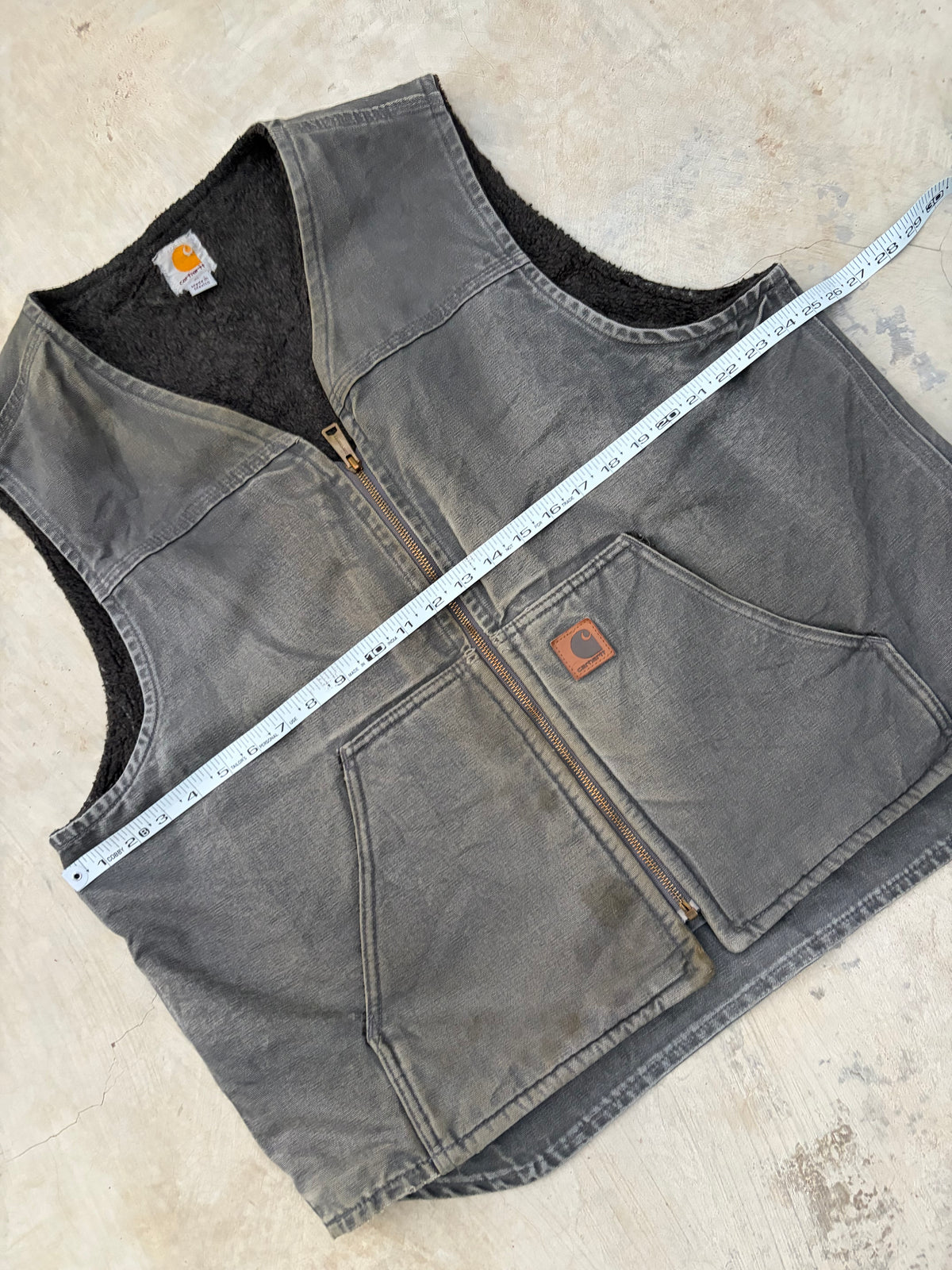 Vintage Carhartt Sherpa-Lined Duck Canvas Vest GVL L/XL
