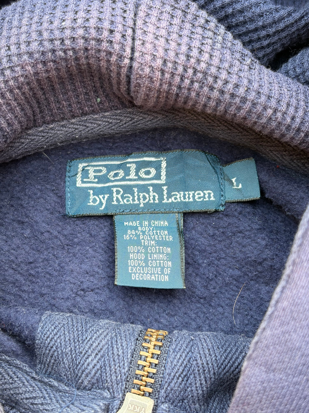 Vintage 90s Polo Ralph Lauren Zip Hoodie L