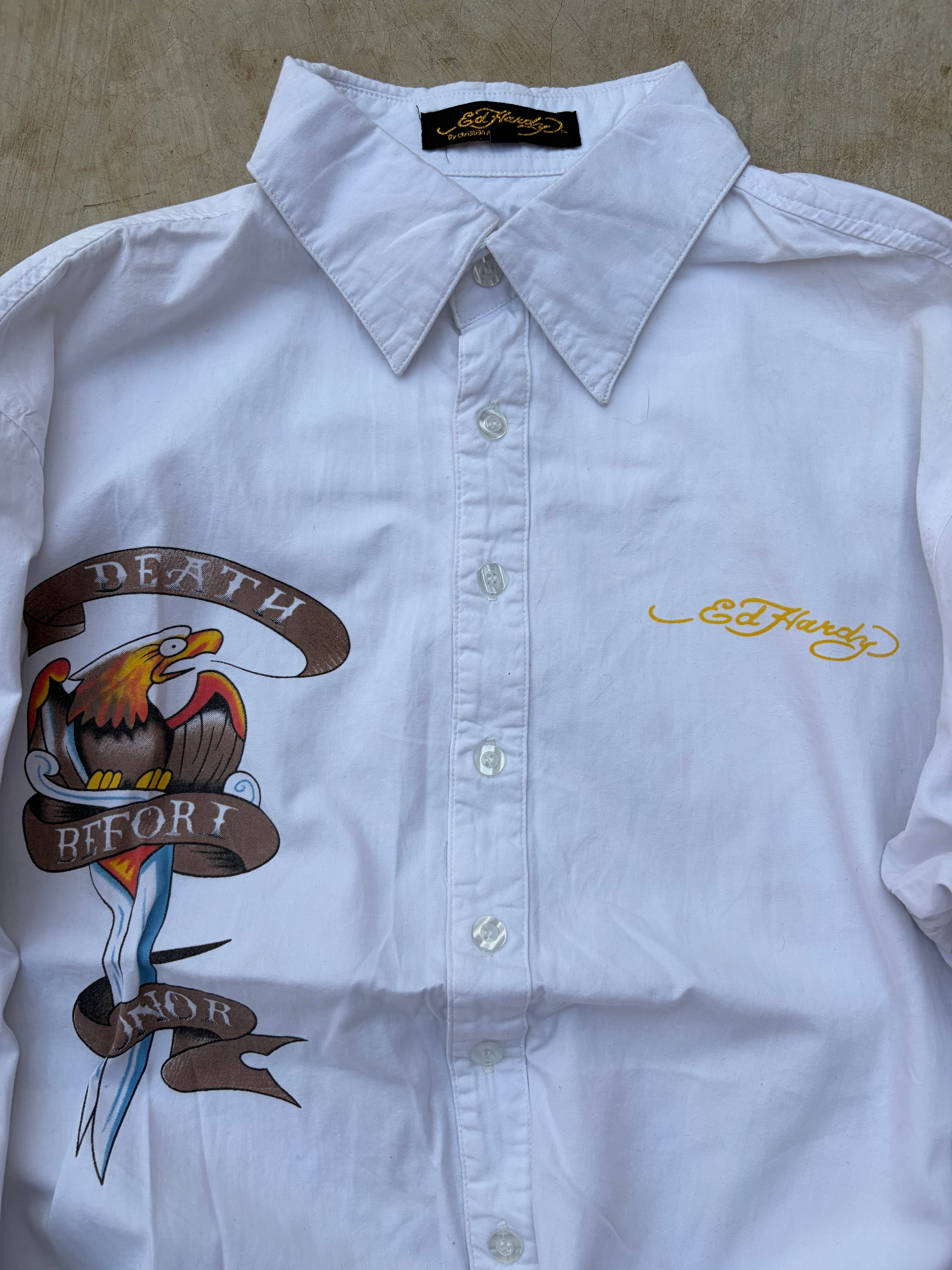 Vintage Ed Hardy Christian Audigier Panther & Heart Shirt L