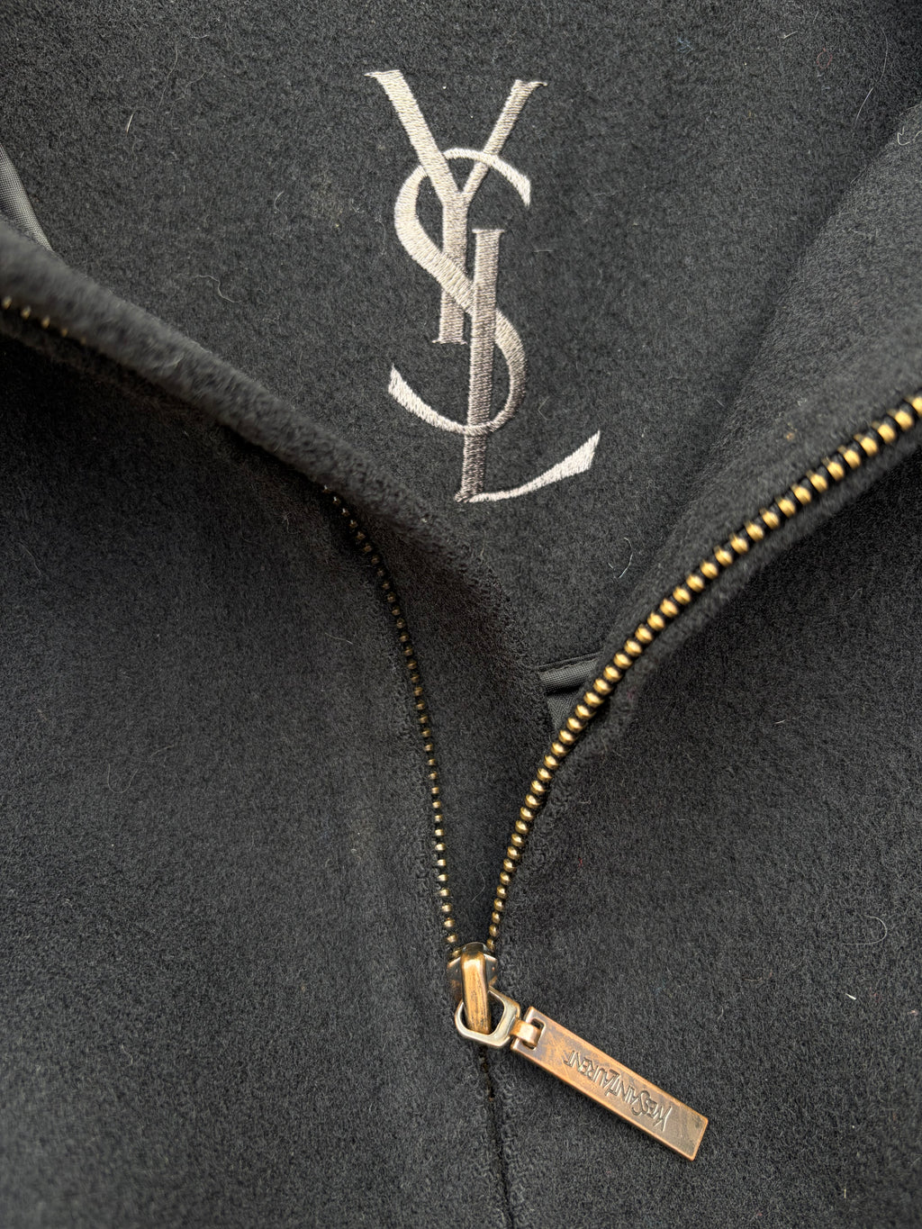 Vintage 00s YSL Yves Saint Lauren Woolen Zip Jacket L