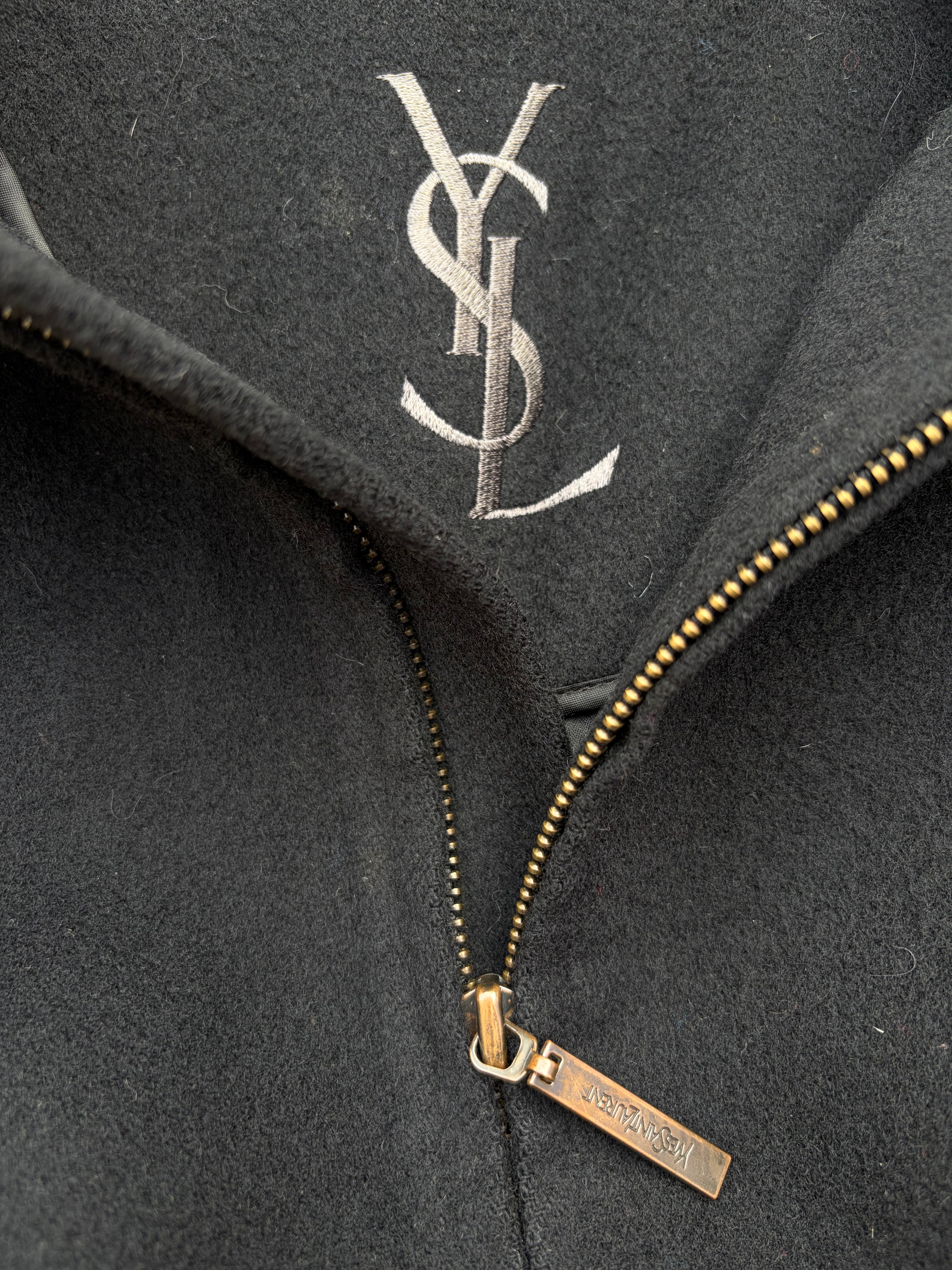 Vintage 00s YSL Yves Saint Lauren Woolen Zip Jacket L