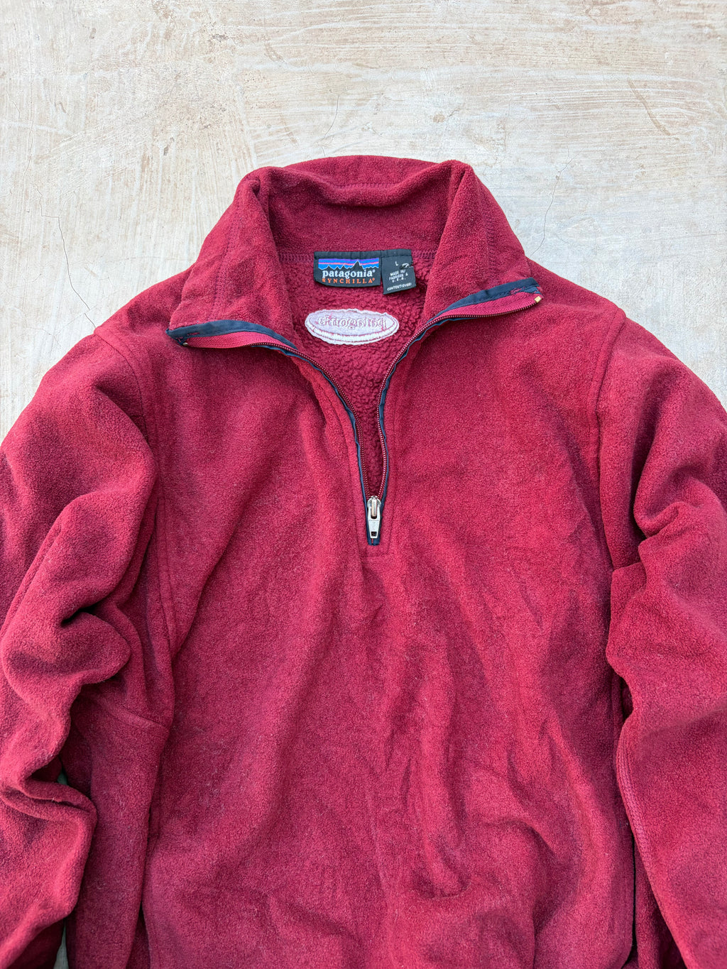 Patagonia Synchilla Fleece Pullover Made In USA Vintage Red 1/4 Zip M/L