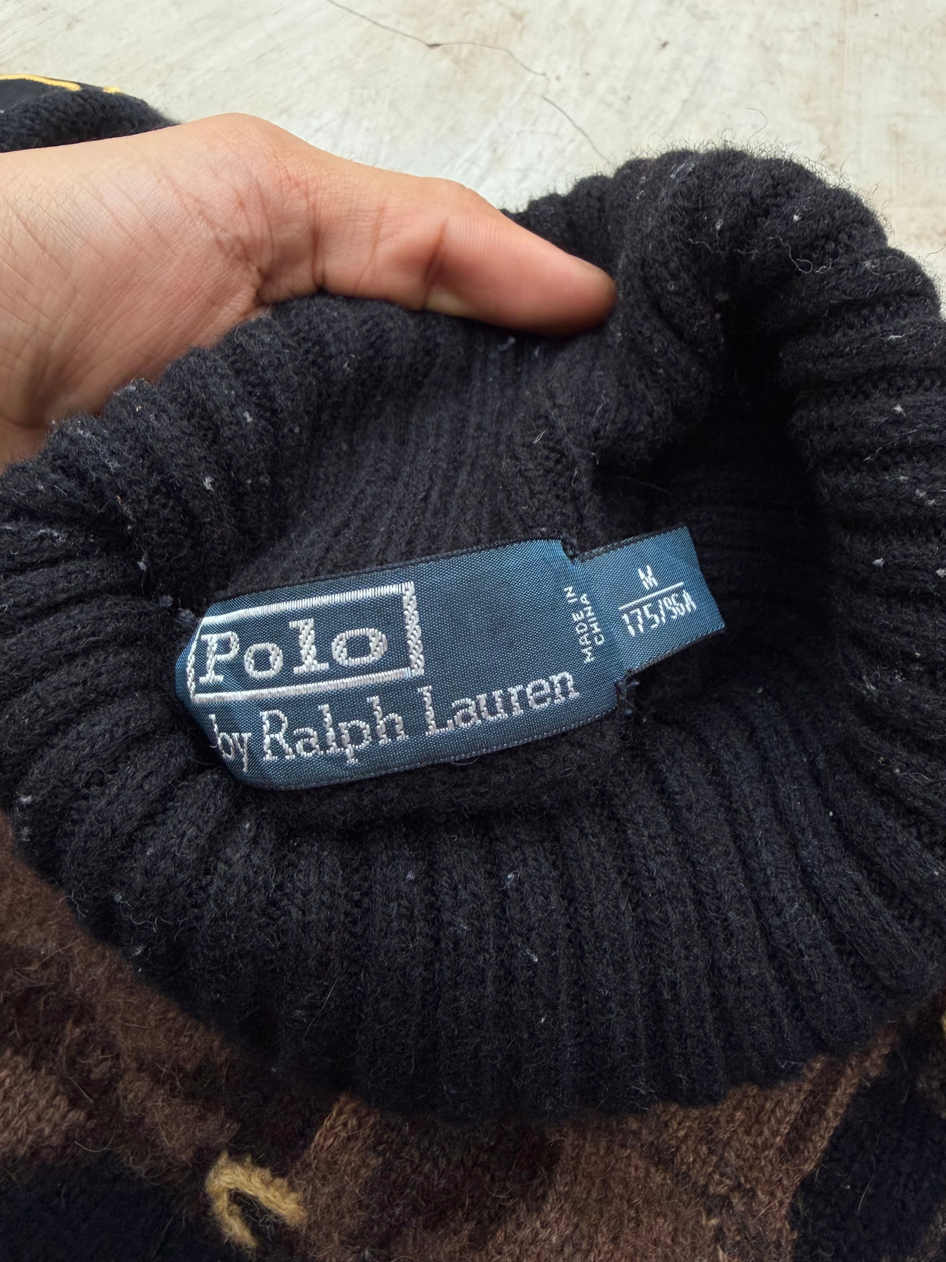 Vintage 00s Polo Ralph Lauren Equestrian Stampede Turtleneck Sweater M