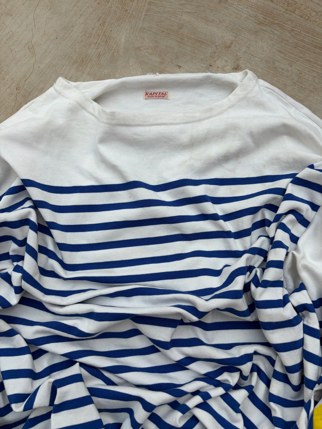 Vintage Kapital Border Smile Long Sleeve Tee L