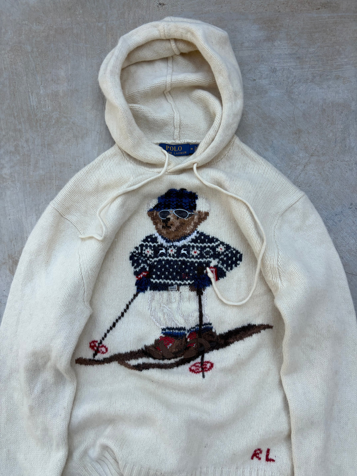 Vintage Polo Ralph Lauren Polo Bear Skiing Knit Sweater S/M