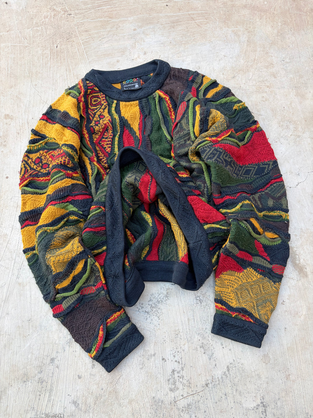 Vintage 90s COOGI Australia 3D Textured Knit Sweater Size L