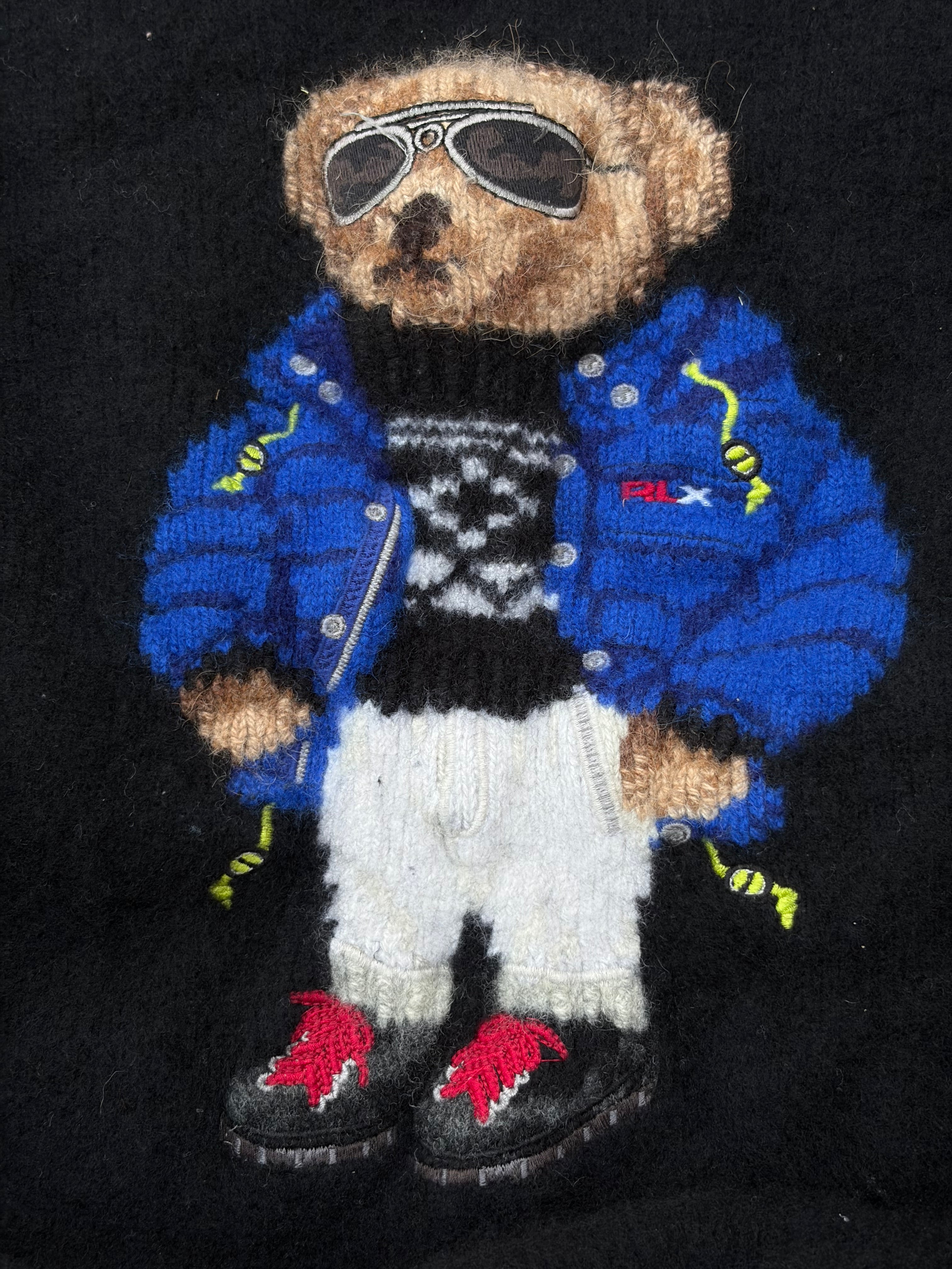 Vintage 00s Polo Ralph Lauren Ski-Bear Knit Sweater M