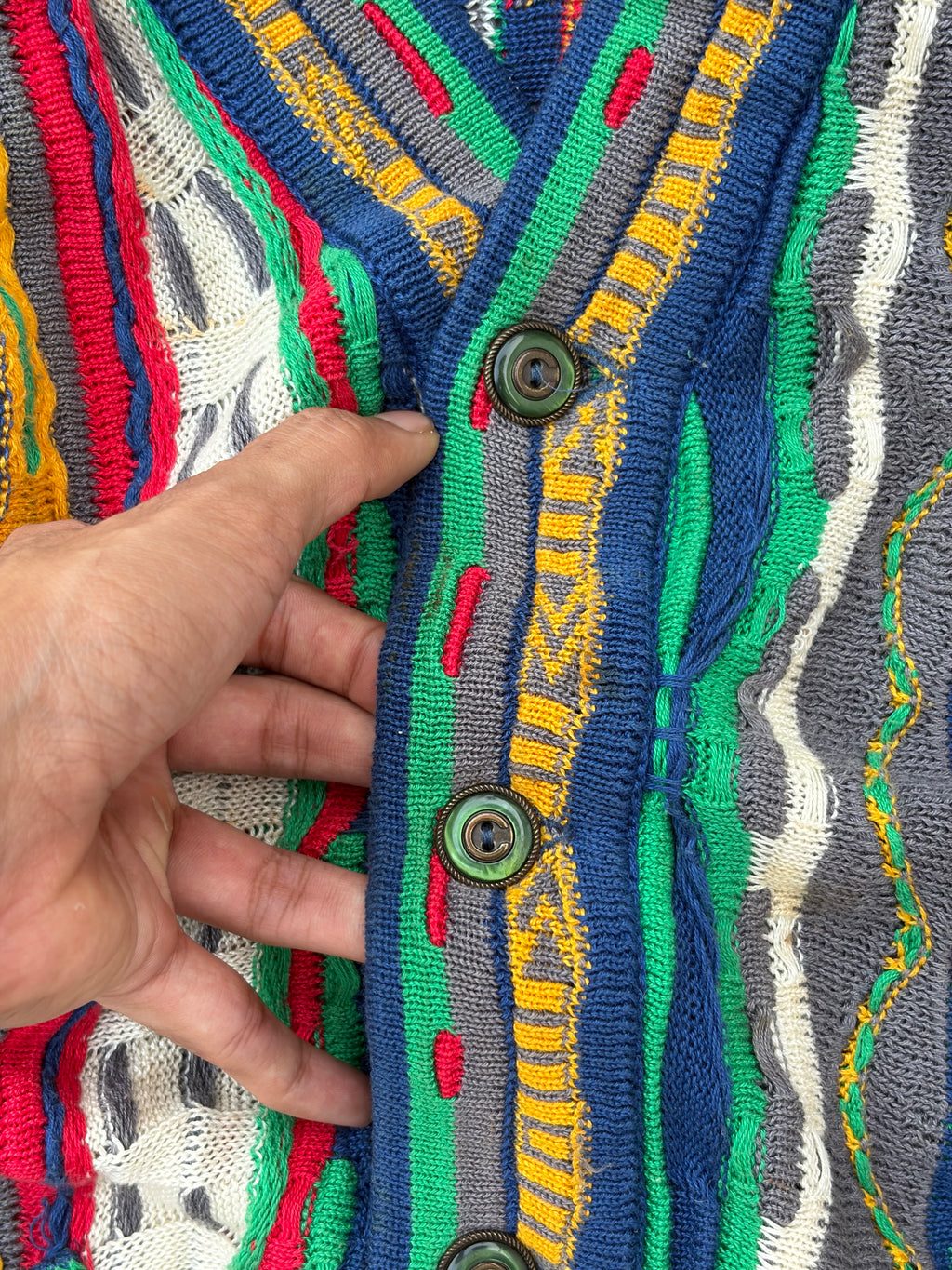 Rare Vintage CUGGI 3D Knit Cardigan M