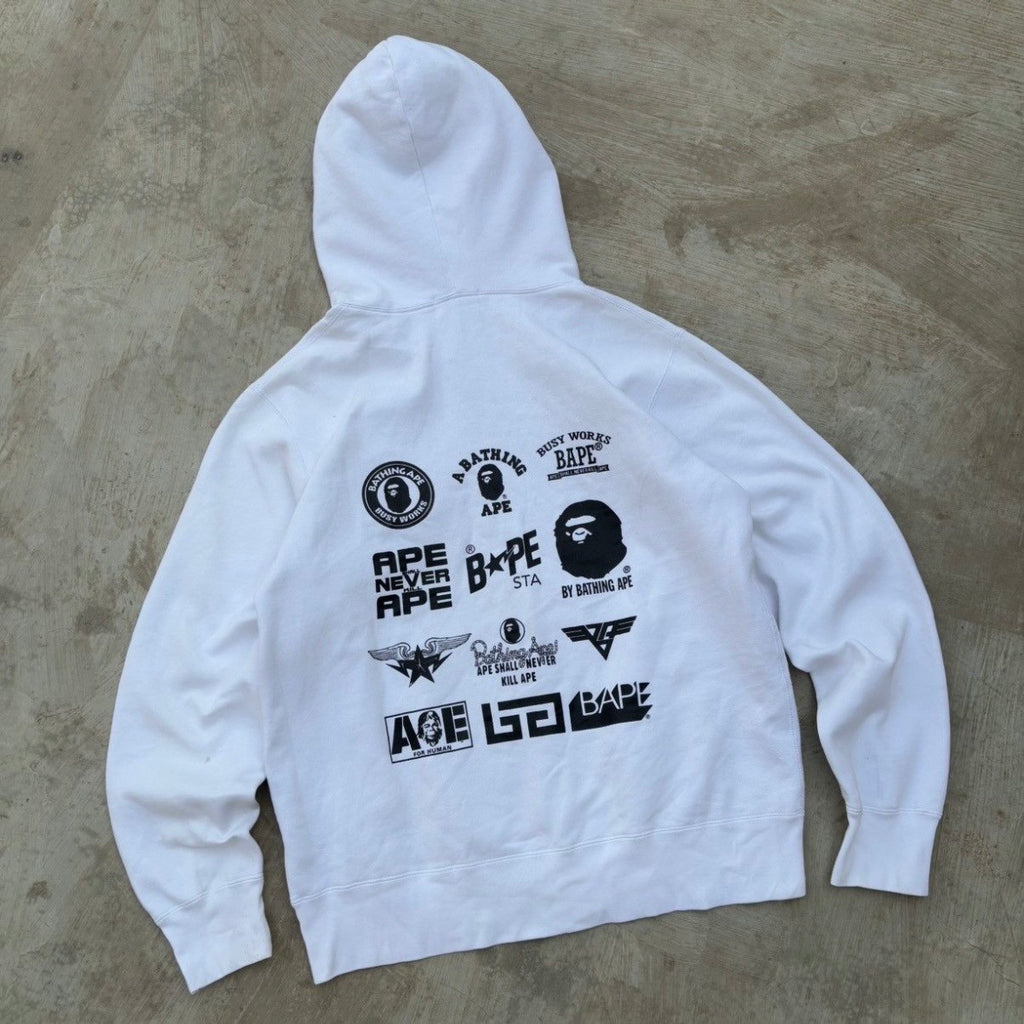 00s Vintage Bape Logo Zip up Hoodie XL